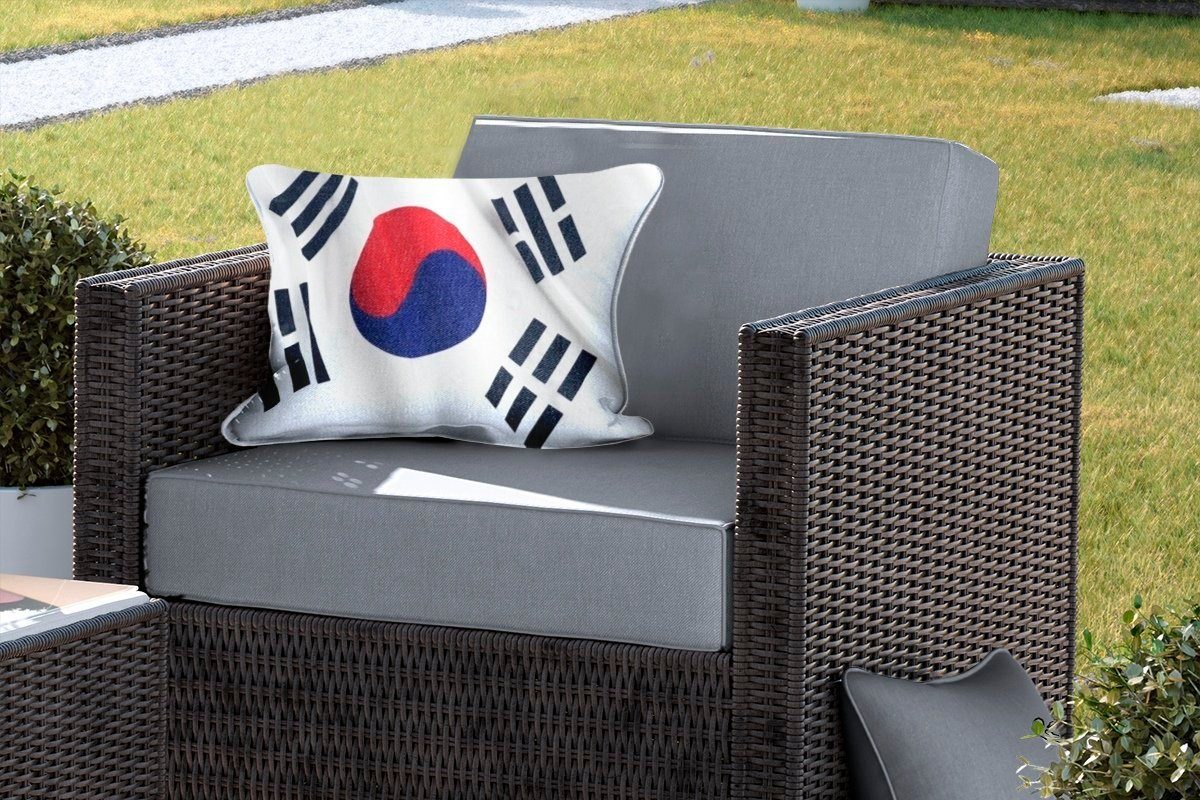 Dekokissen Polyester, von Outdoor-Dekorationskissen, Flagge Dekokissenbezug, Südkorea, Kissenhülle der MuchoWow Nahaufnahme