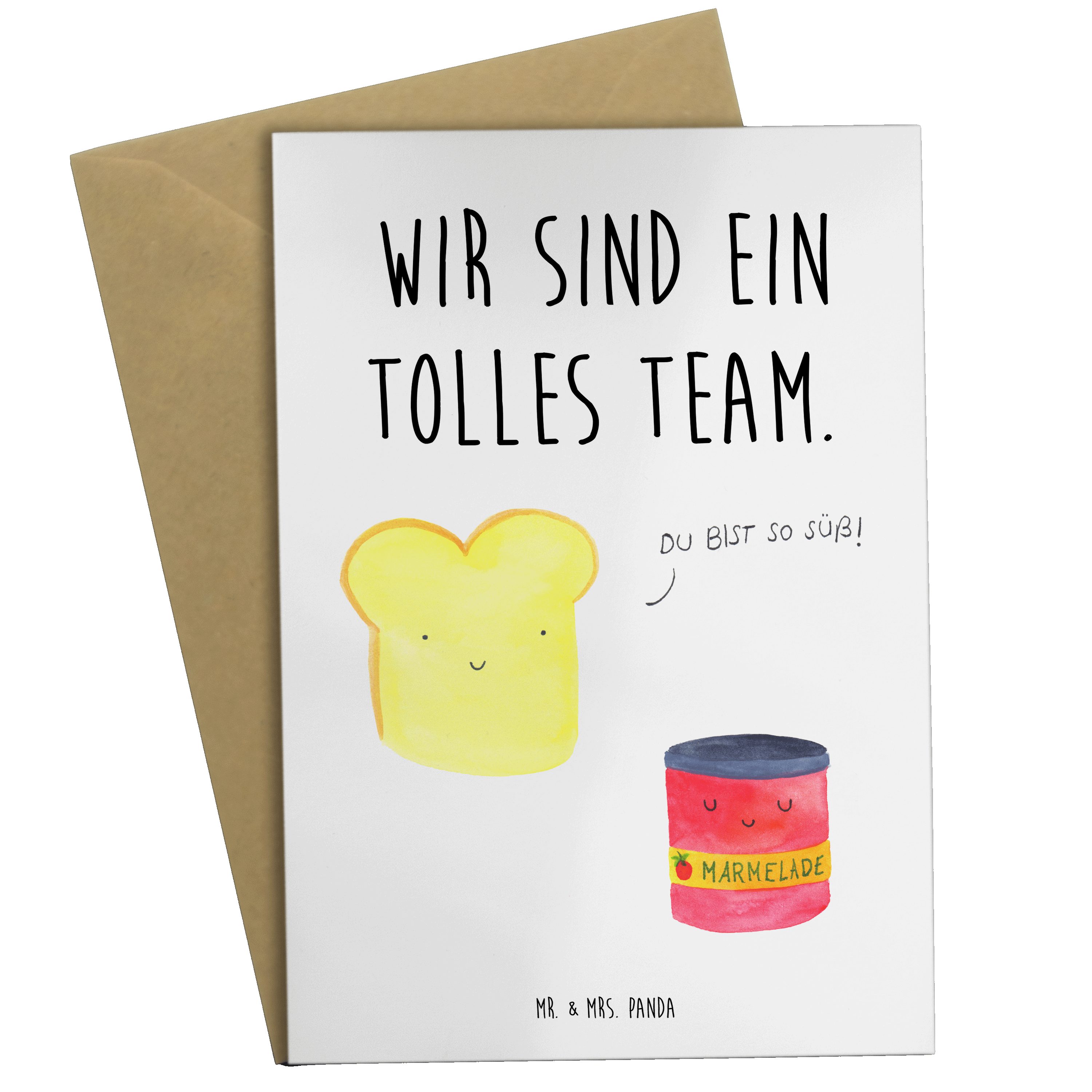 Mr. & Mrs. Panda Grußkarte »Toast & Marmelade Weiß Geschenk