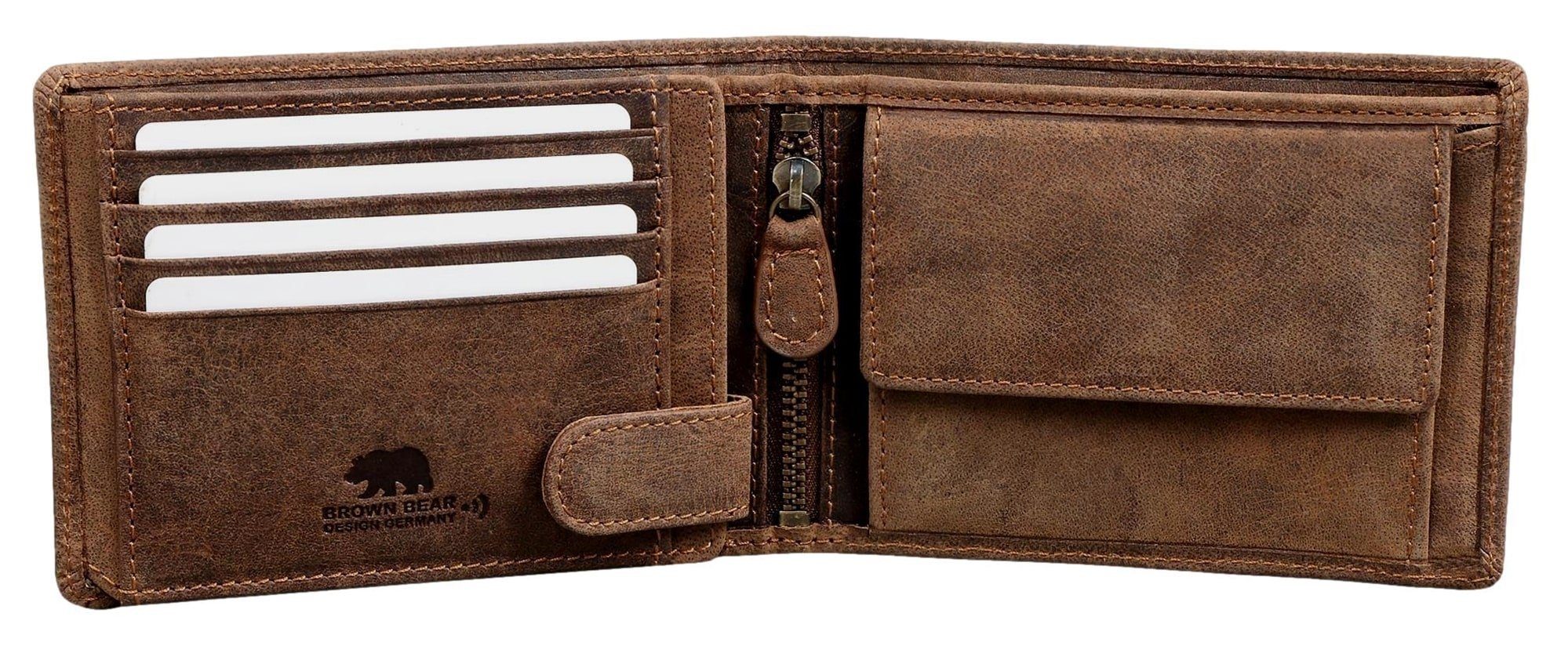 Brown Bear Geldbörse Modell 1051 mit Reißverschlussinnenfach und 11 Kartenf günstig online kaufen