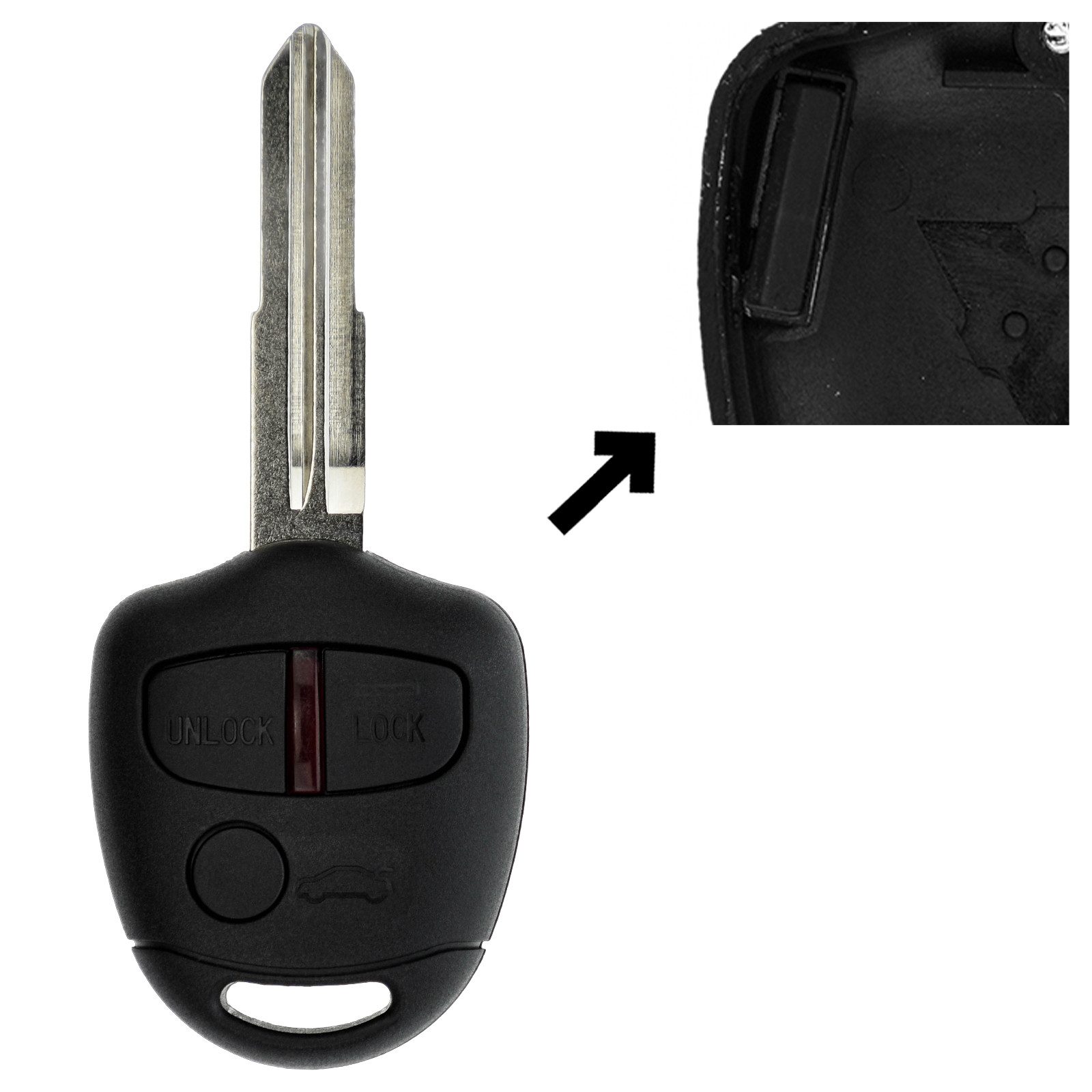 mt-key Schlüsseltasche Auto Funk Schlüssel 434MHZ Fernbedienung MIT11 (Set), für Mitsubishi Grandis (04-12); Lancer VIII CY (07-17); Outlander ...