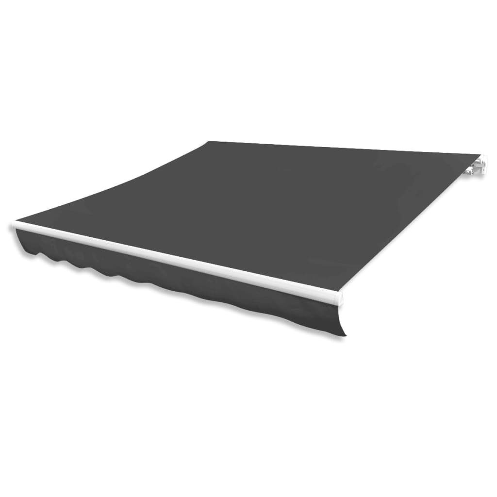 vidaXL Markise 35 x 25 m Markisenbespannung Canvas Anthrazit 350x250 cm Ersatz Stoff