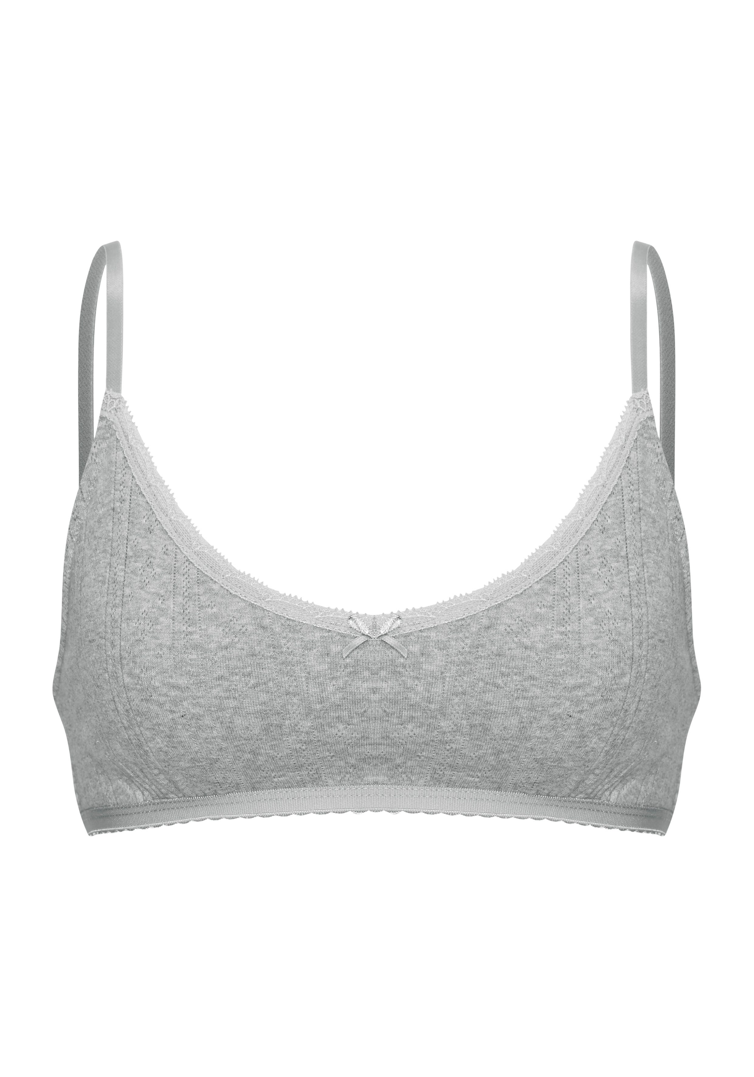 Vivance Bralette aus feiner Pointelle-Ware mit Spitze, reine Baumwolle