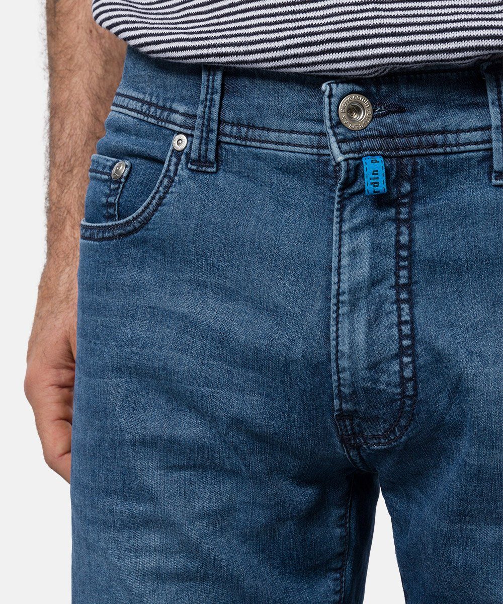Cardin Pierre 5-Pocket Used Denim Authentic Lyon Shorts Jeans Blue Futureflex Jeansbermudas