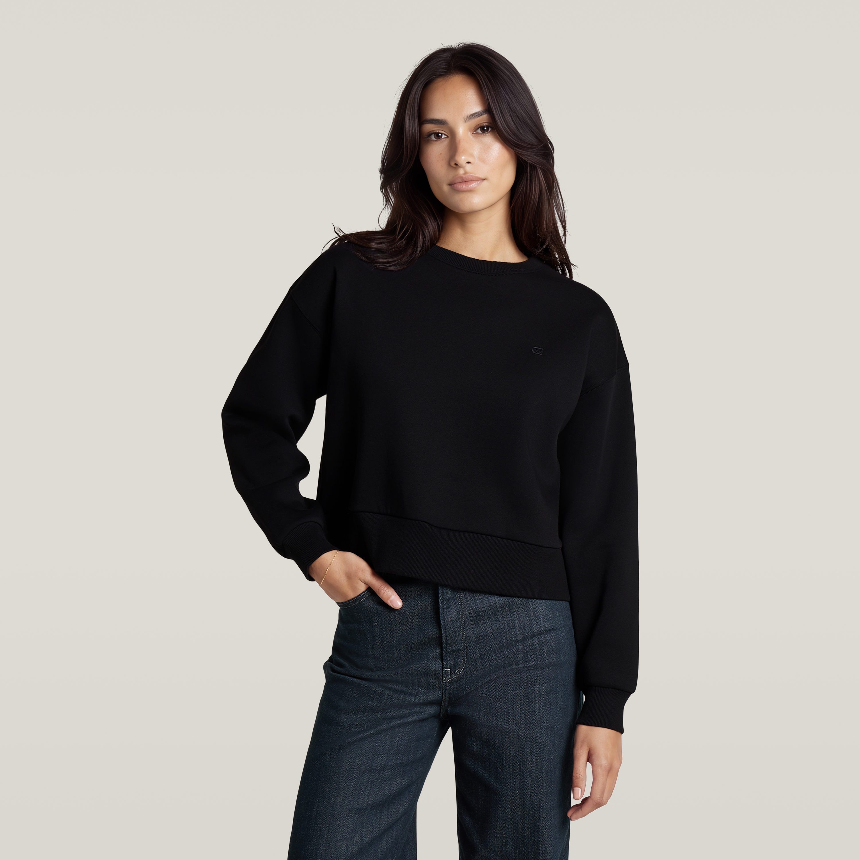 G-STAR Sweatshirt Relaxed sweat wmn aus Baumwoll-Mix, Logostickerei