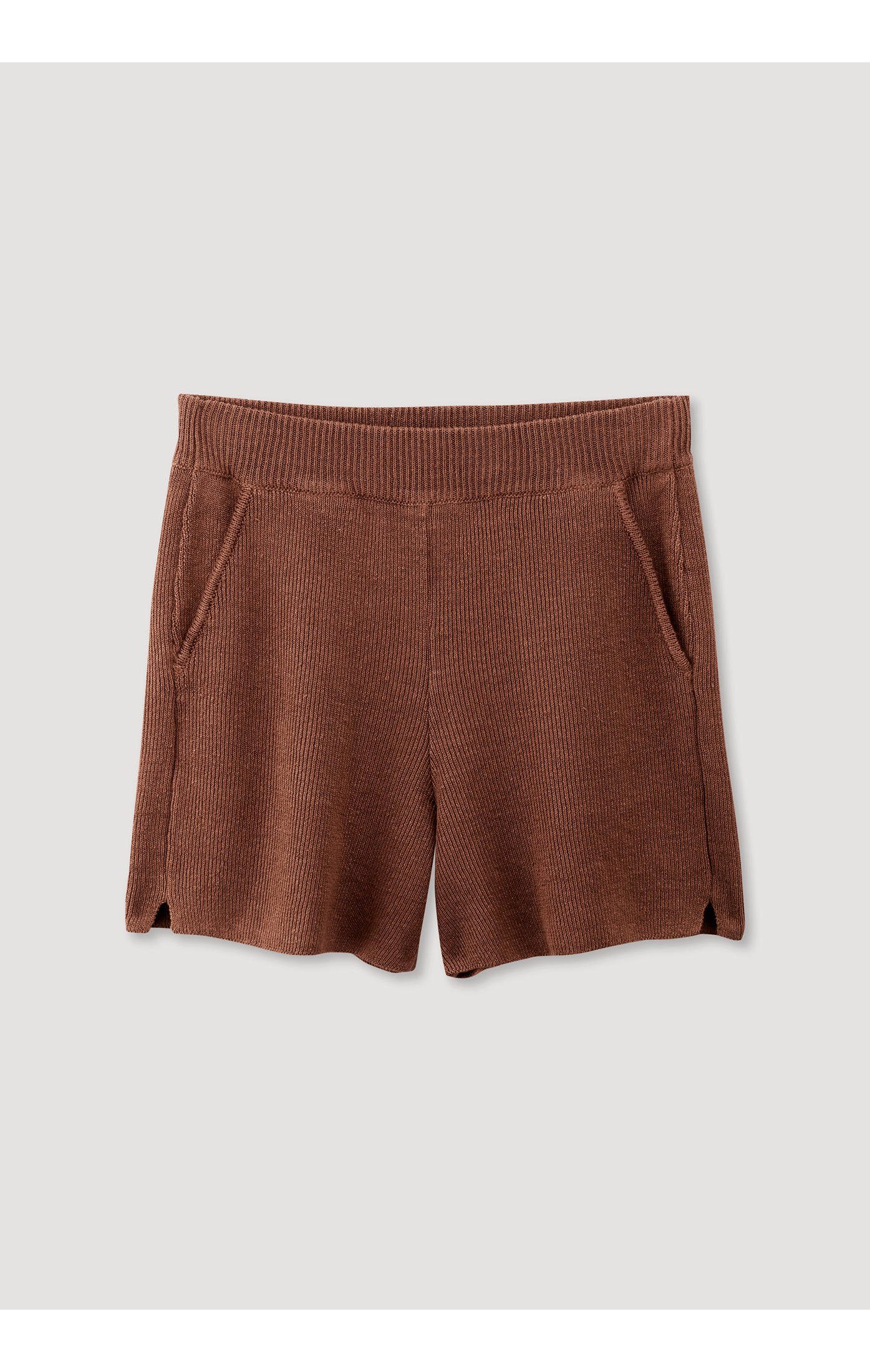 sommerbraun Shorts aus reinem Hessnatur Bio-Leinen