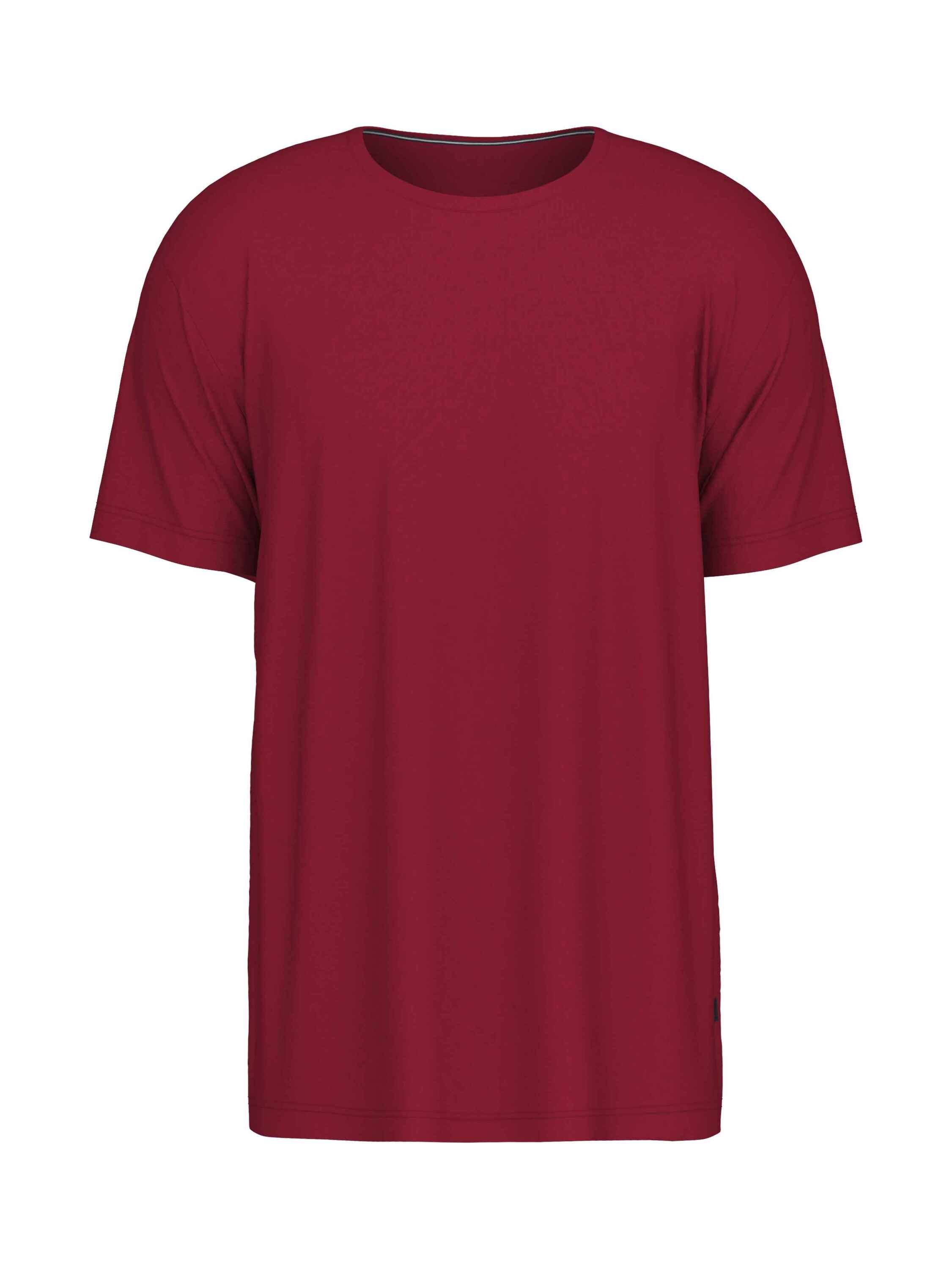 (1-tlg) CALIDA Kurzarmshirt Kurzarm-Shirt, red Rundhals rumba