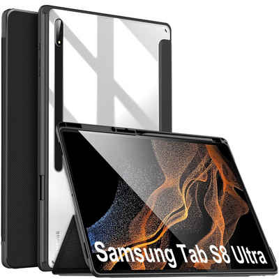 IVSO Tablet-Hülle Hülle für Samsung Galaxy Tab S8 Ultra 14.6 2022, Ultra Schlank leichte und Klappständer Schutzhülle Mit S Pen Halter und Automatischem Schlaf/Aufwach für Galaxy Tab S8 Ultra