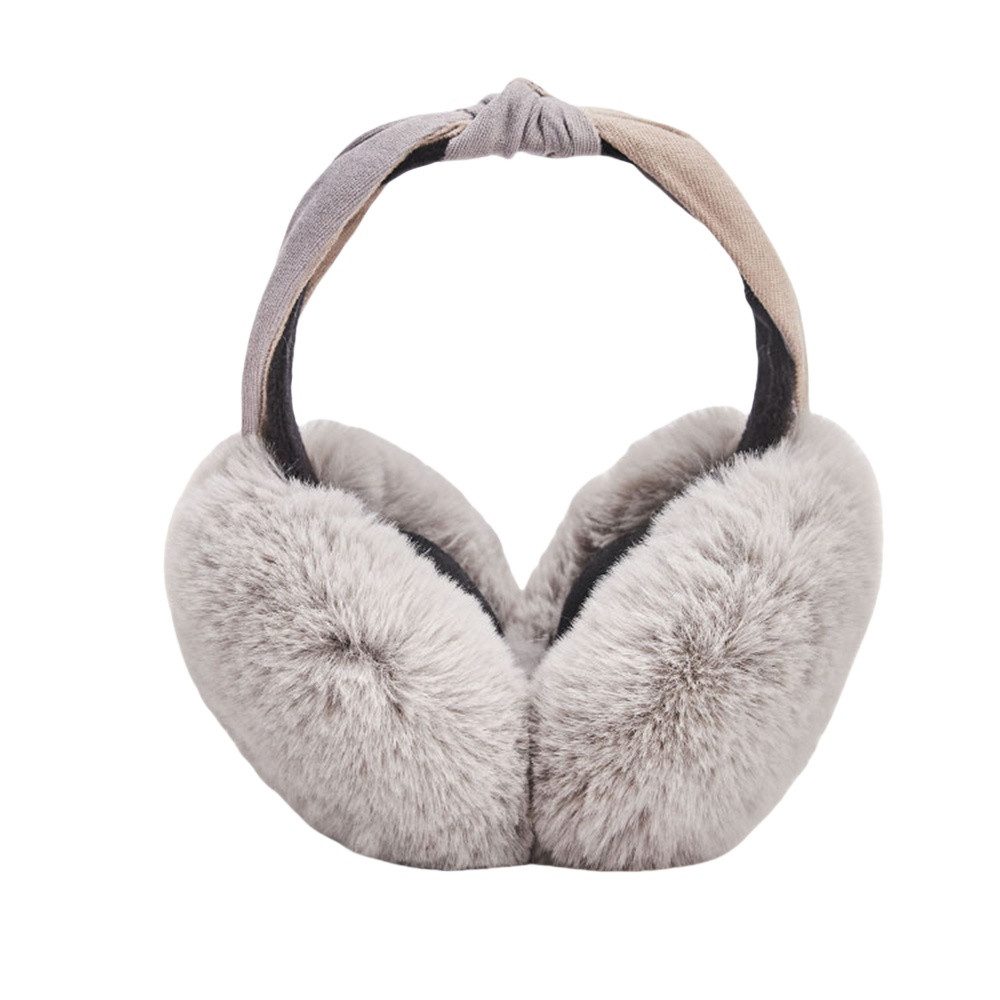 Cachito Ohrenwärmer Damen Faltbare Plüsch Ohrenwärmer, Kälteschutz Warme Ohrenschützer Winter Mädchen Ohrschützer mit Bogenknoten, Winddicht Ear Muffs