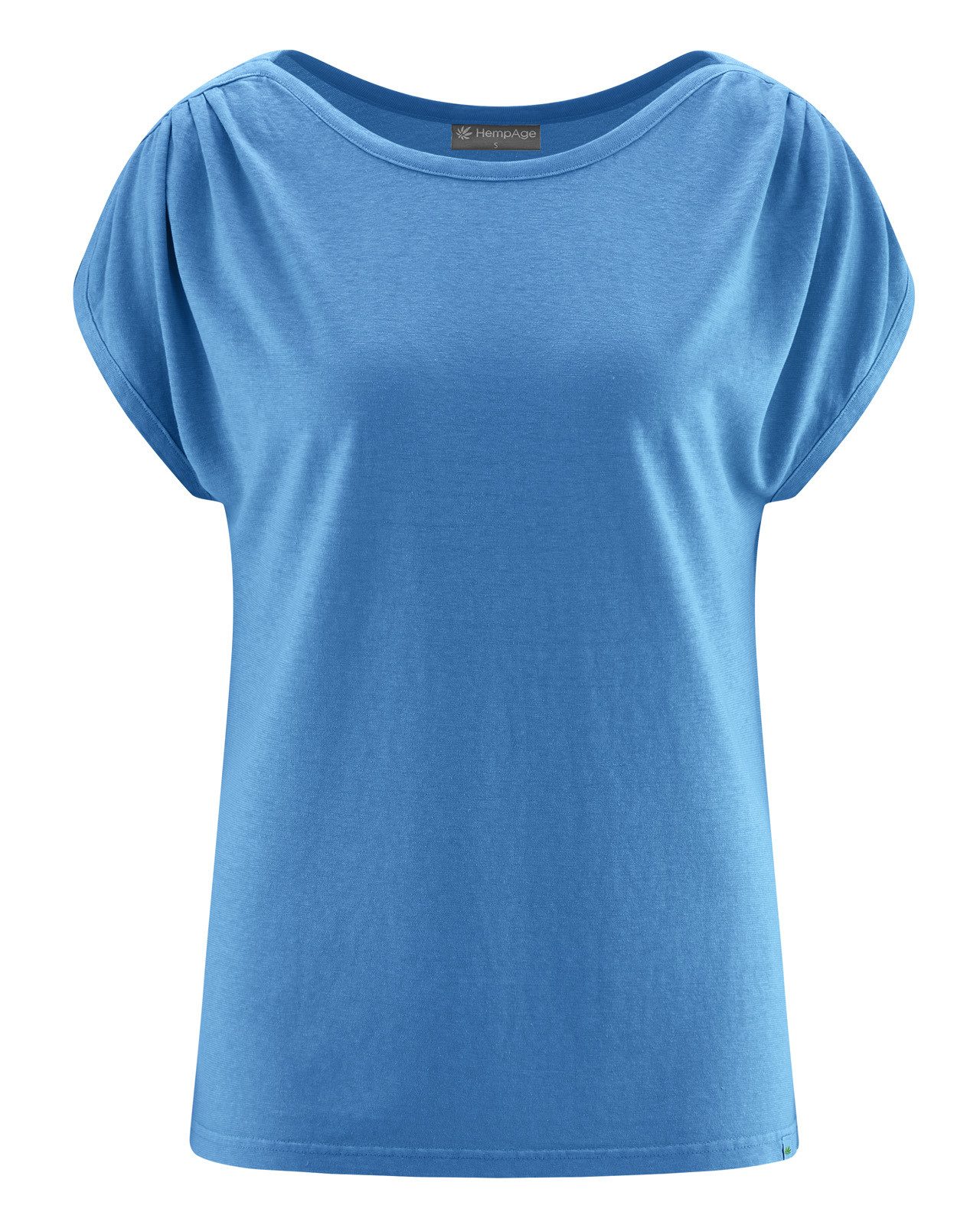HempAge T-Shirt T-shirt mit U-Boot Ausschnitt Hanf/Biobaumwolle Normal Fit