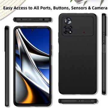 CoolGadget Handyhülle Black Series Handy Hülle für Xiaomi Poco X4 Pro 5G 6,67 Zoll, Edle Silikon Schlicht Robust Schutzhülle für Poco X4 Pro 5G Hülle