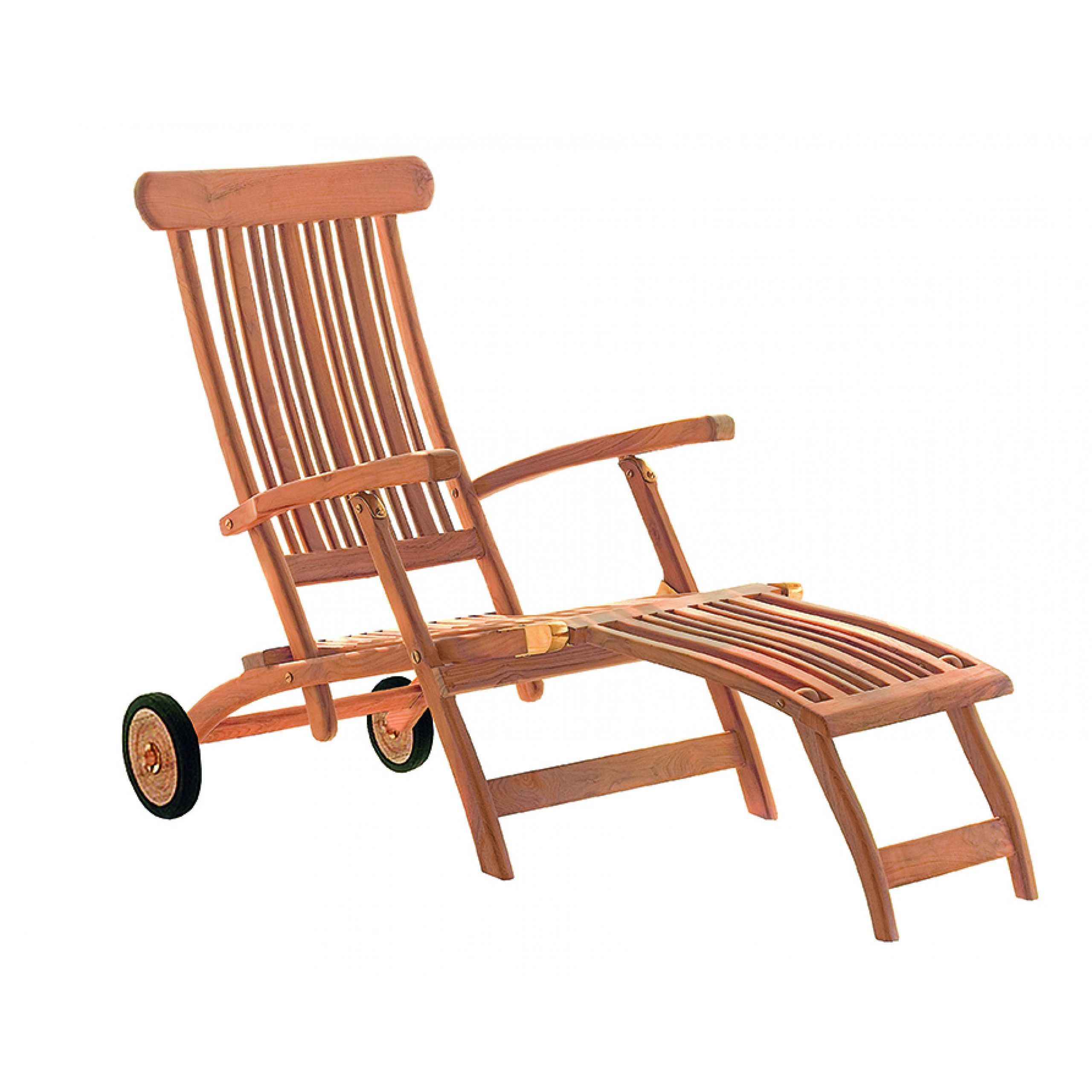 deVries Gartenlounge-Sessel deVries Deckchair FLORES aus Teakholz Premium Gartenliege mit Rädern