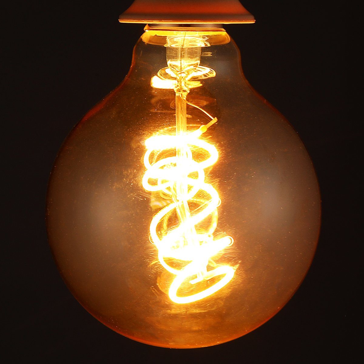 LETGOSPT Flutlichtstrahler LED Vintage Stil LED 4W Glühbirne wechselbar, Nostalgie E27 Vintage 4W LED G80 Edison Retro Edison Filament Birne, LED Warmweiß, E27, Lampe, Kurve Glühbirne Glühbirne