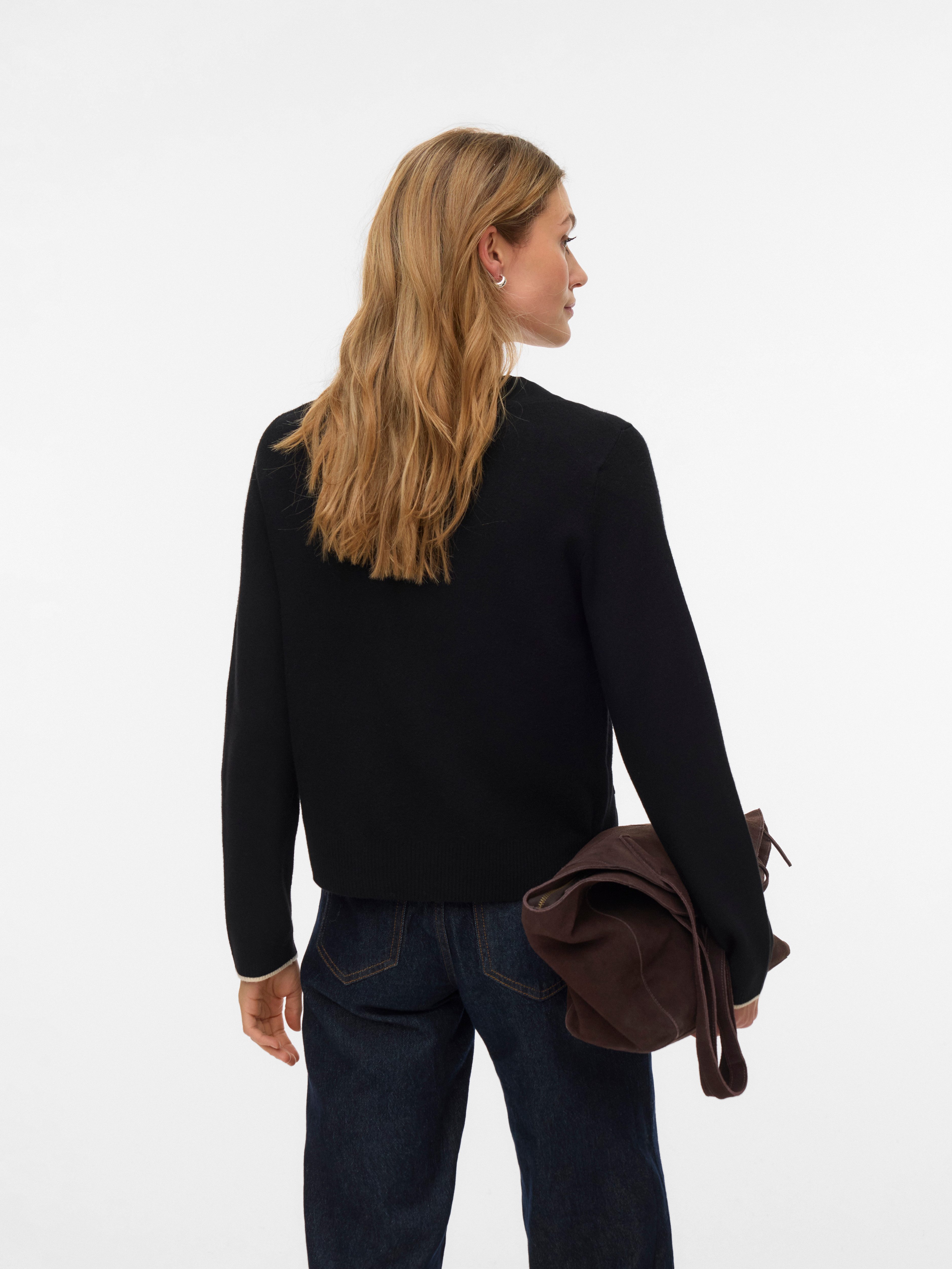 Vero Moda Strickjacke VMGOLD LS V-NECK CONTRAST CARDIGAN günstig online kaufen