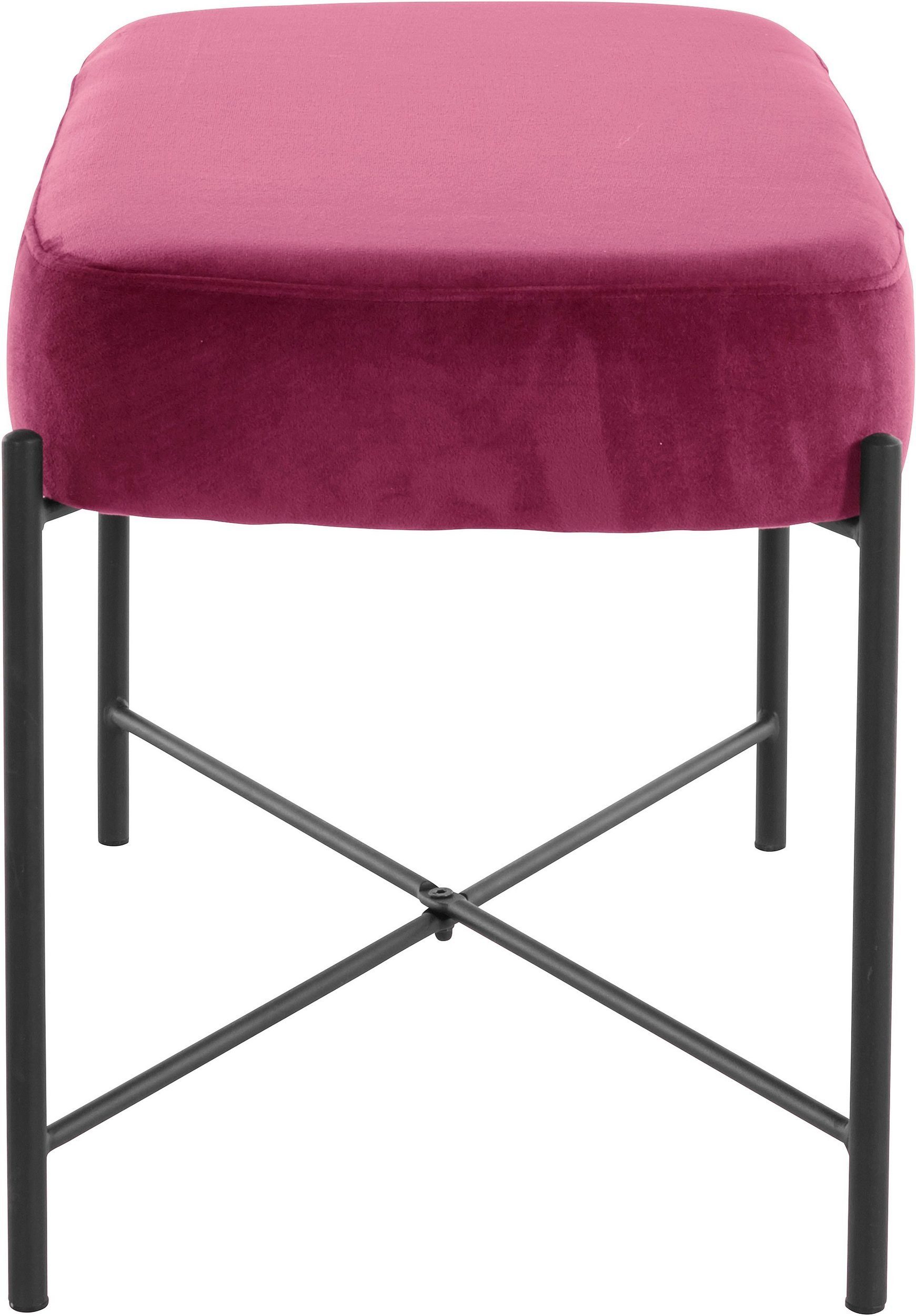 loft24 Polsterbank Beate, Bezug in Samtoptik mit filigranem Metallgestell, Sitzhöhe 42 cm