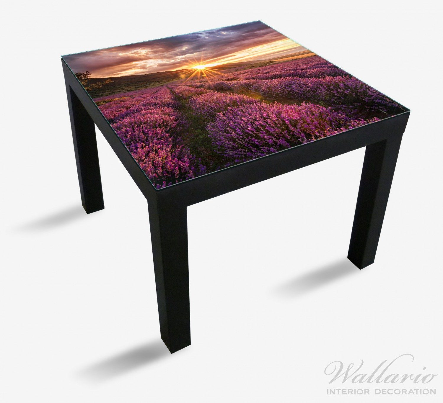 Lavendelfeld Tischplatte für Sonnenuntergang St), bei (1 Wallario Ikea - geeignet Sonnenstrahlen Tisch Lack