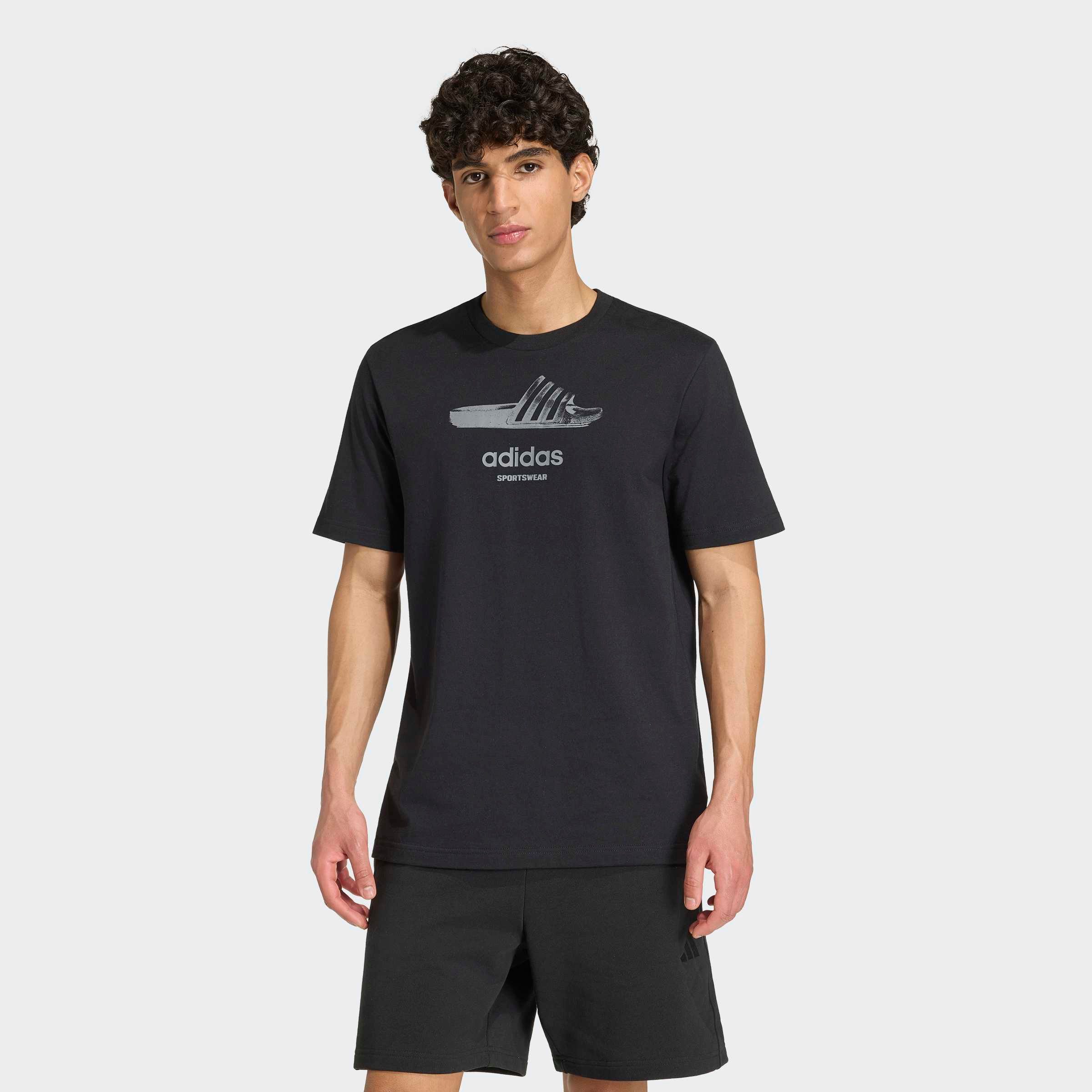 adidas Sportswear T-Shirt SUMMER SLIDE GRAFIK mit gewebtem Etikett an der Seitennaht, ohne Verschluss