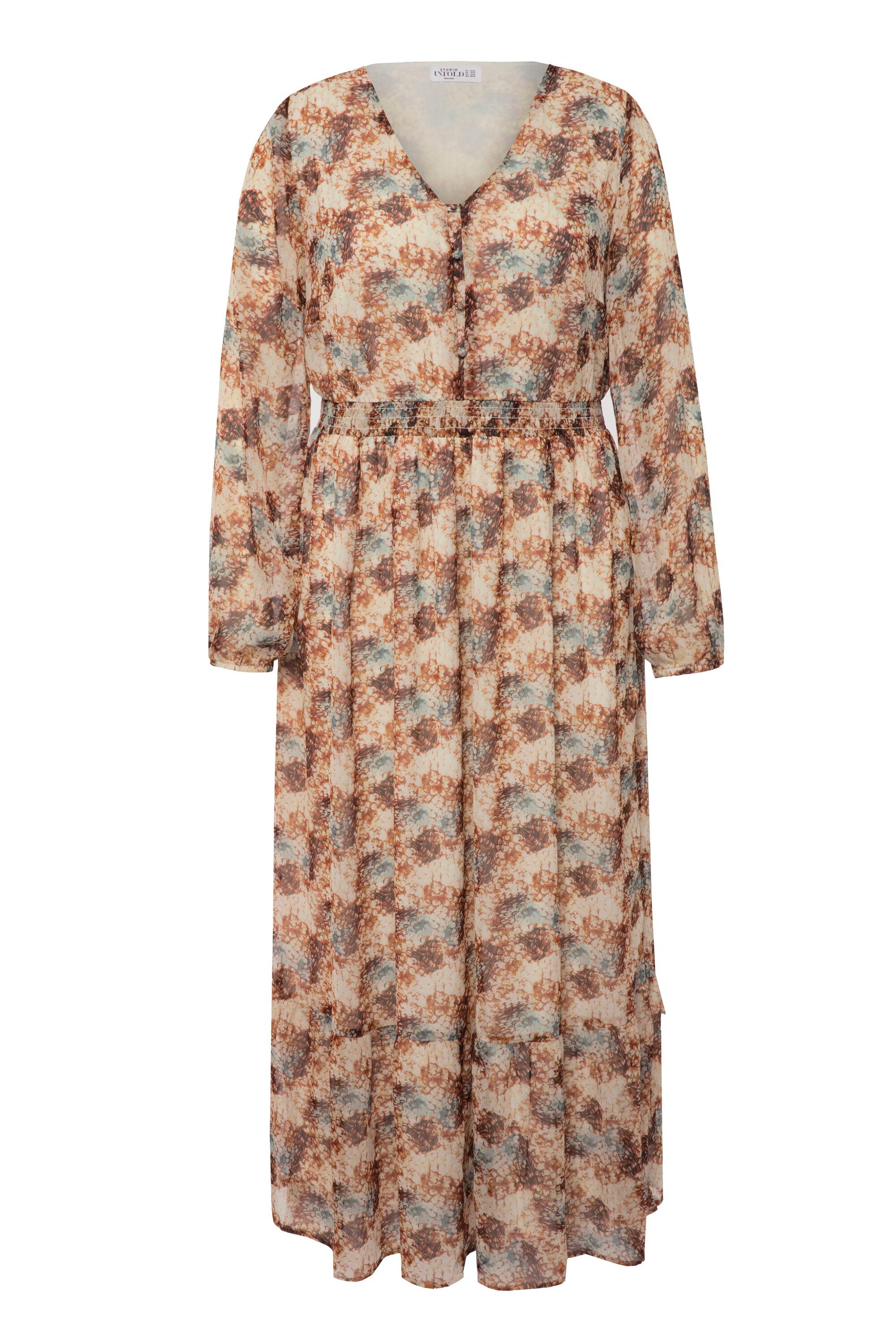Studio Untold Maxikleid Maxikleid A-Line Schuppen Print V-Ausschnitt günstig online kaufen