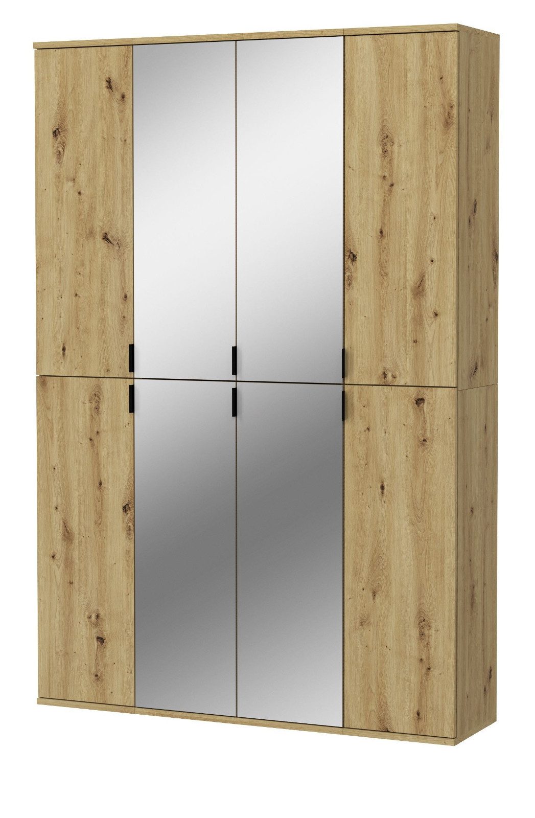Inn.Furn Schuhschrank Line-Up (Schuhschrank in Eiche Artisan, 121 x 193 cm) mit Spiegeltüren
