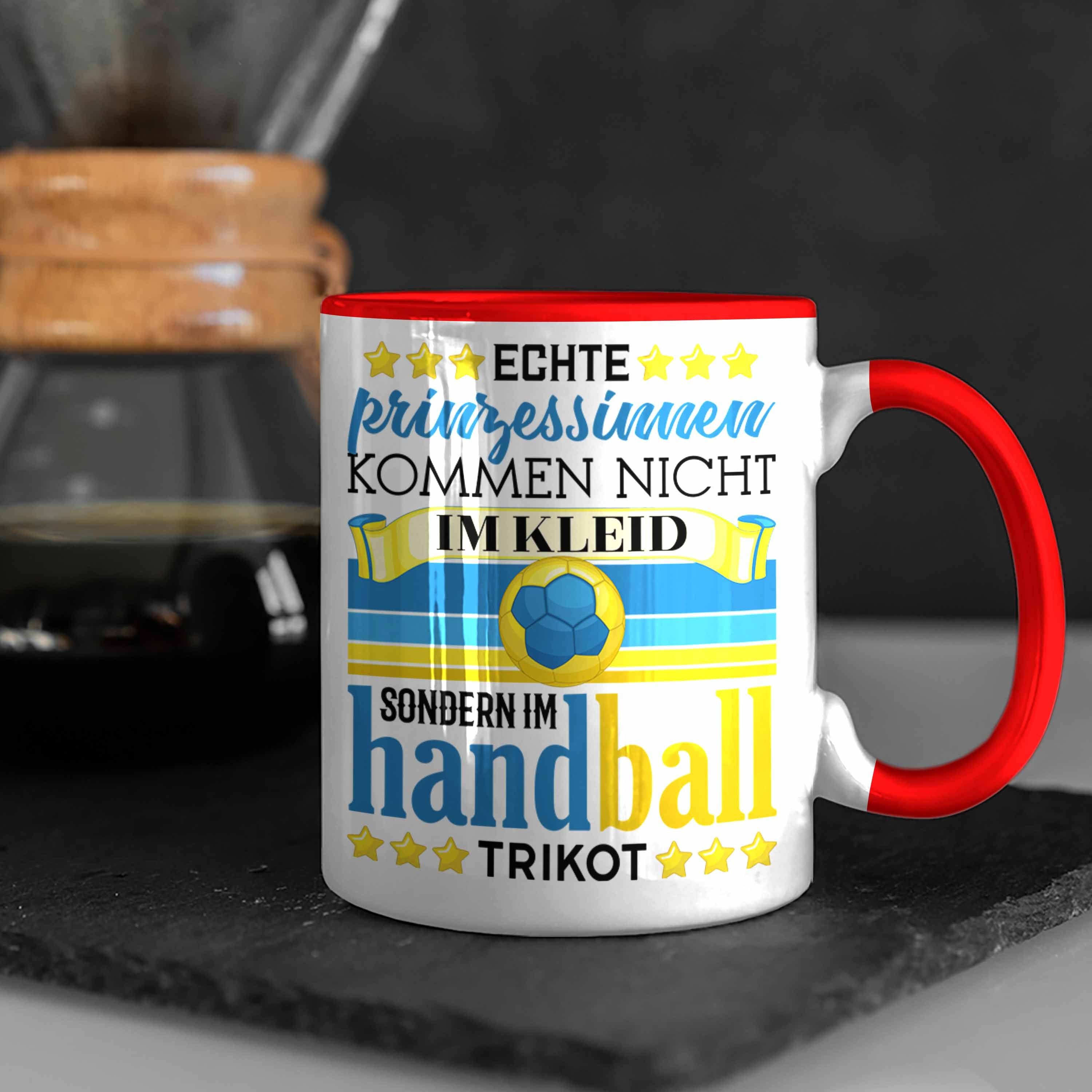 Handball-Spielerin Geschenk Spruch Handball Rot Tasse Geschenkidee Frauen Trendation Tasse