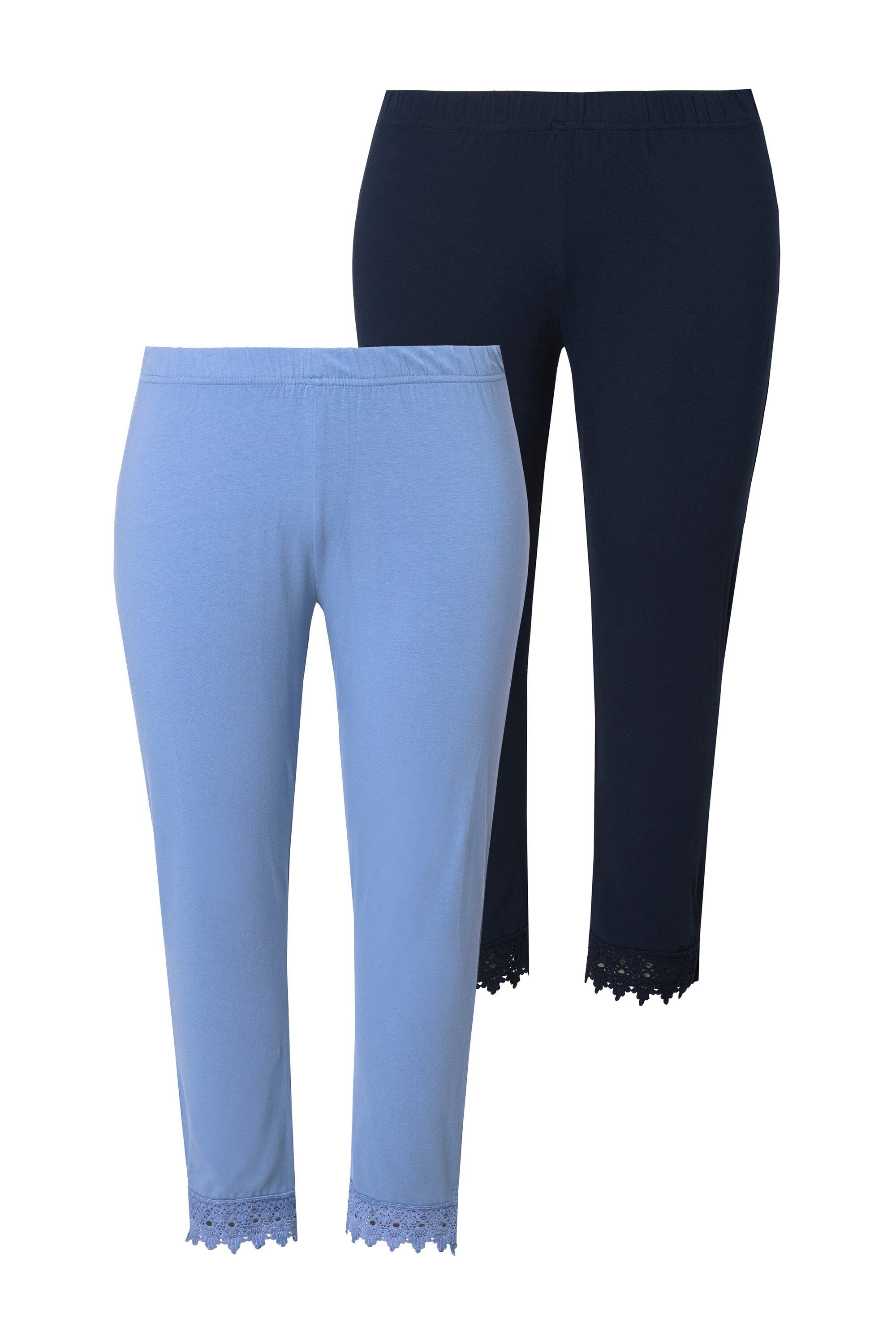 Ulla Popken Leggings 7/8-Leggings 2er-Pack Spitzensaum günstig online kaufen