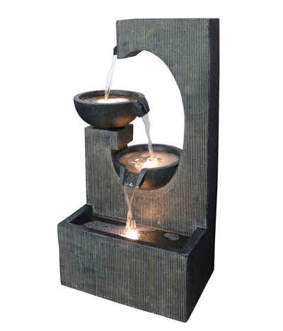 Dehner Gartenbrunnen Lorca, mit LED Beleuchtung, ca. 81 x 45 x 32 cm, 45 cm Breite, Solarbrunnen frostbeständig, Brunnen für Außen