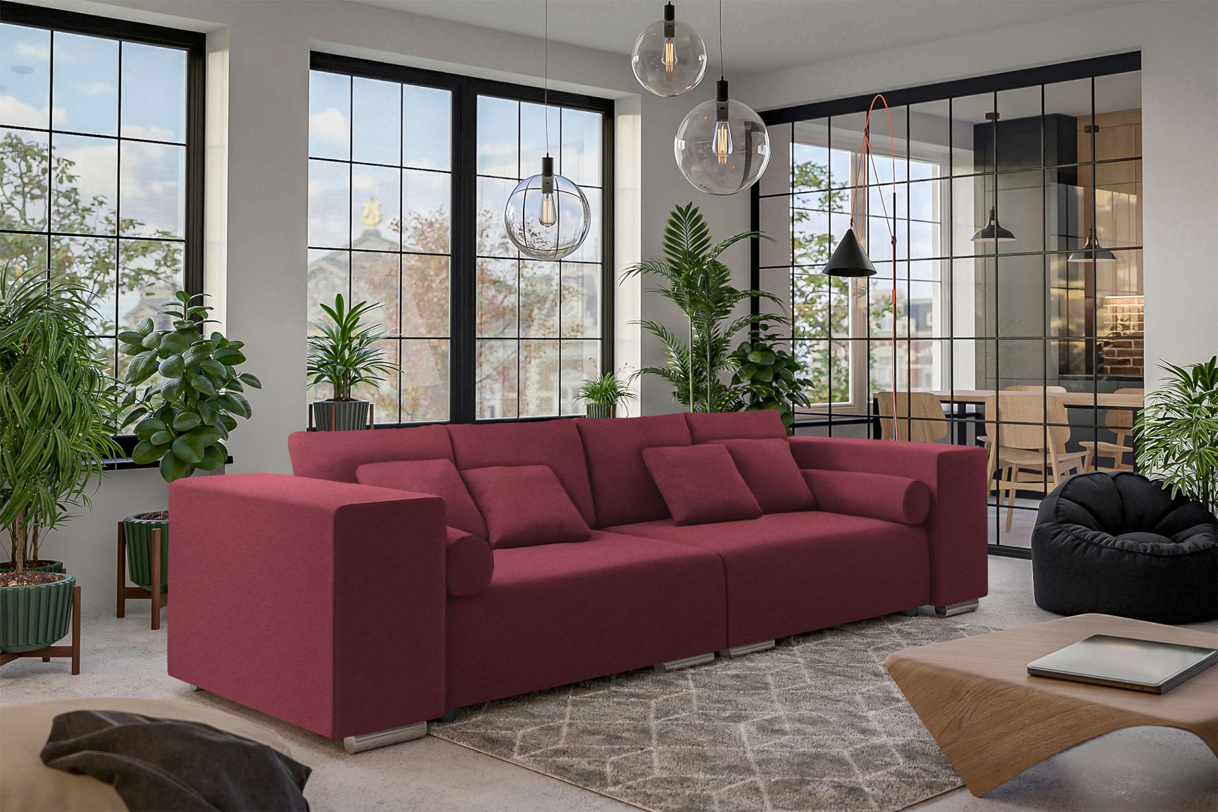 99rooms Big-Sofa Liam, Sofa, Big-Sofa, mit Bettfunktion 147×230 cm, Sitzkomfort, 4 Rückenkissen, 6 Zierkissen