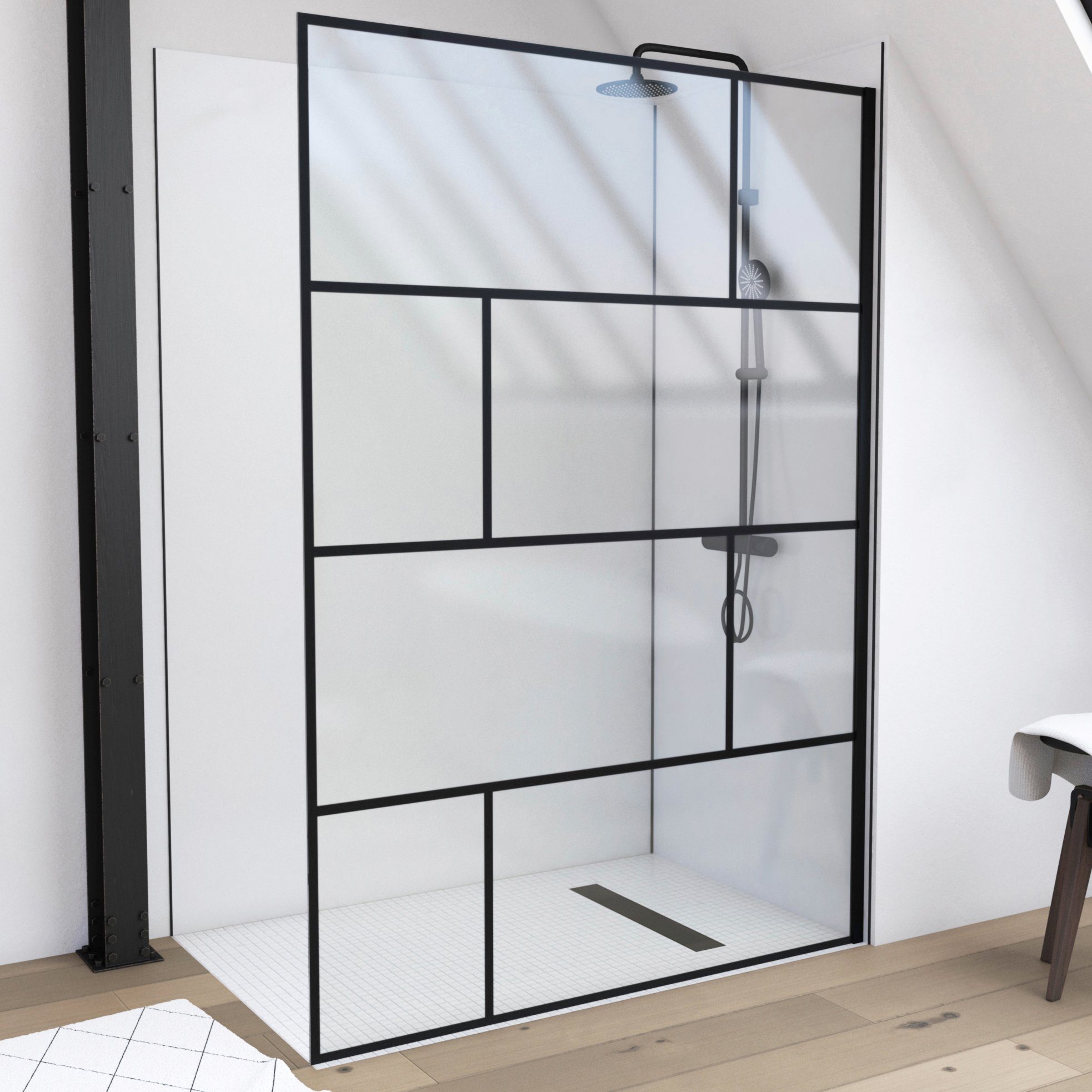 Aurlane Duschwand Walk-In Bricks 140 cm x 195 cm günstig online kaufen