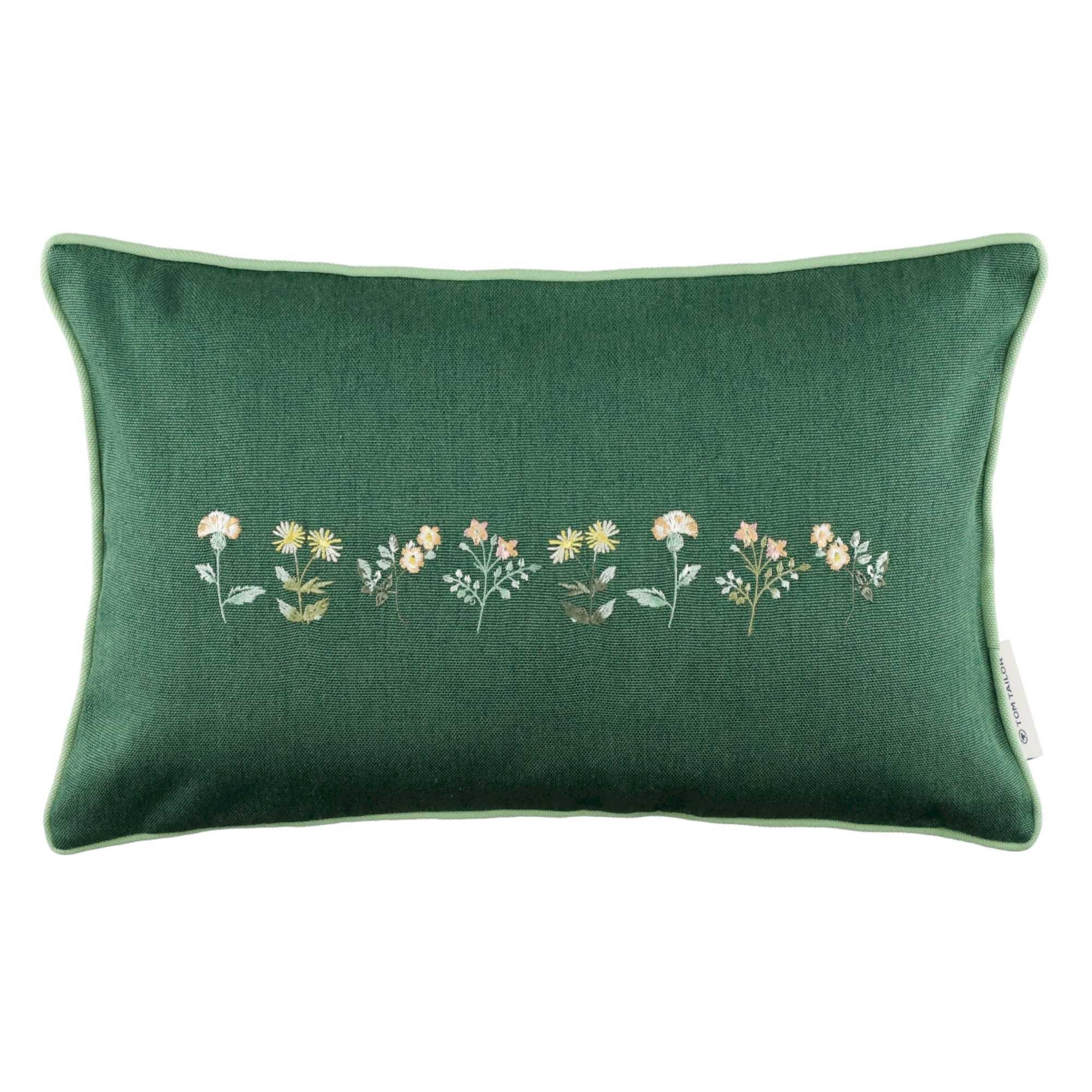 TOM TAILOR Kissenhülle Baumwolle 45x45 cm - 60x40cm Frühling Zierkissenhülle, (1 Stück), 30 x 50 cm in Dunkelgrün