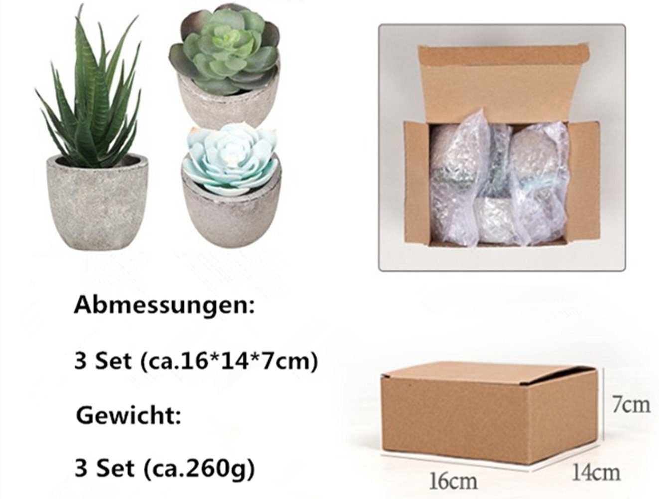 3/4 Wohnzimmer Deko XDeer, für Blumentopf Sukkulenten Bad Kunstpflanzen Deko Set Künstlichen Kunstpflanze Sukkulenten Blumentopf 1 mit Künstlichen Küche Blumentopf, Pflanzen