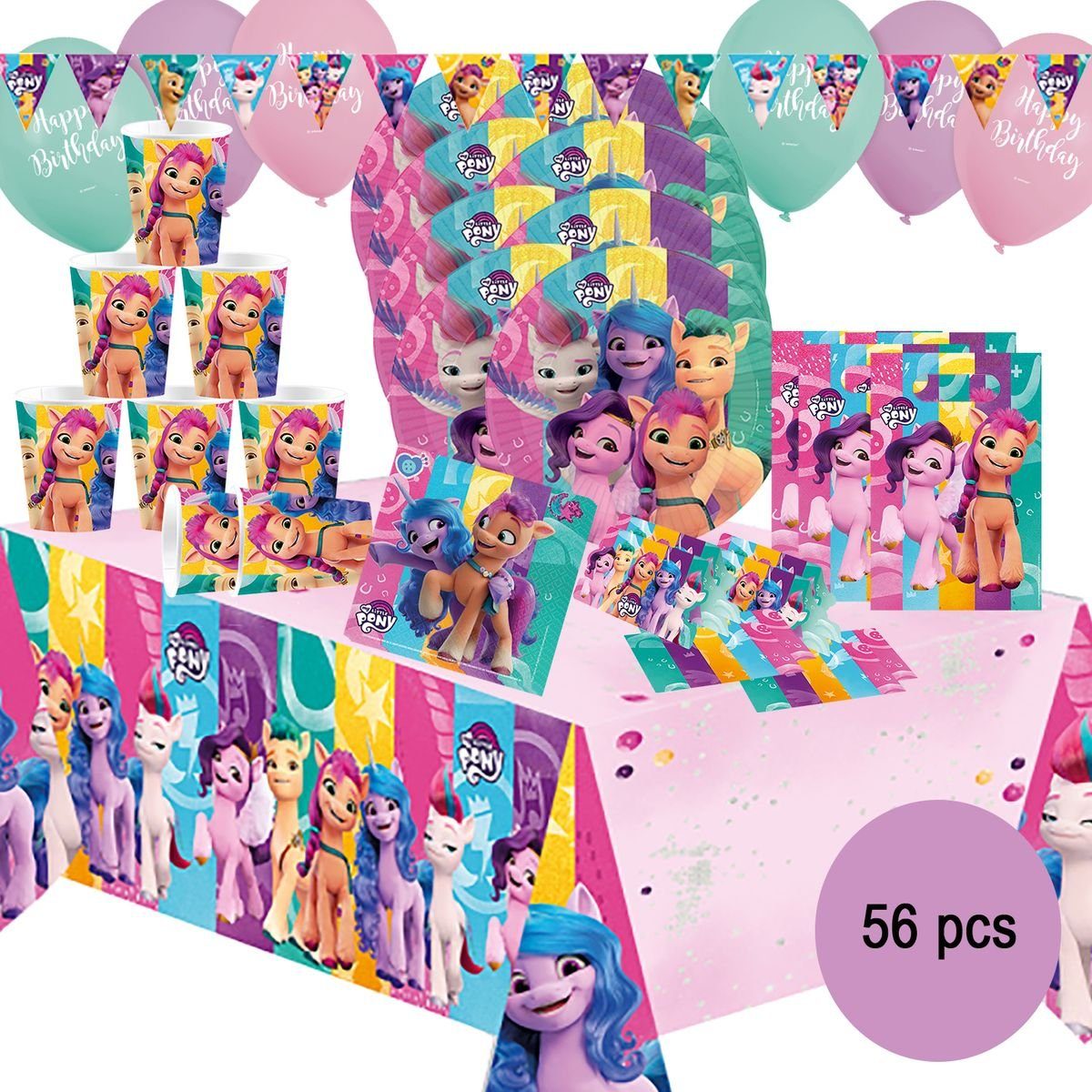 Party-Set Amscan Papierdekoration Pony XXL My Little