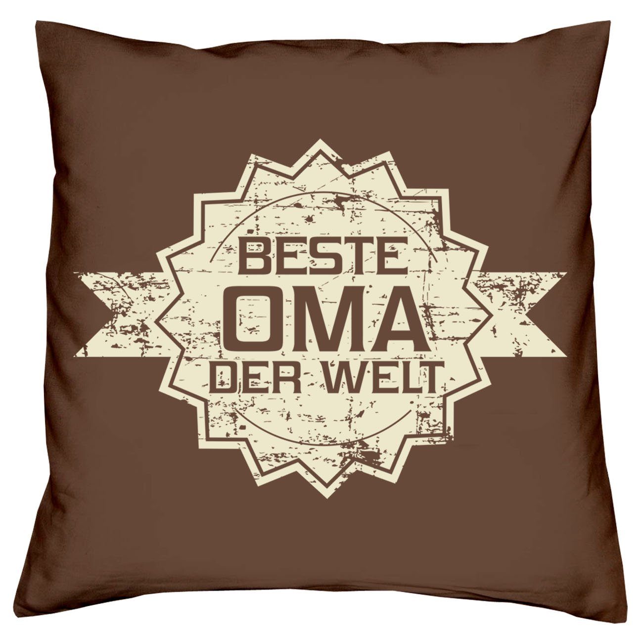 Opa Druck, Küche, in Sofakissen, Schlafzimmer, Deko-Kissen Kissenhülle Langlebiger Zierkissen Waschechte & Geschenk, Deutschland) Dekokissen Soreso® Muttertagsgeschenk (Made 40x40cm, Bezug, Kissen, Wohnzimmer, Farben Vatertagsgeschenk, braun Füllung, Oma Baumwoll mit Dekoratives mit