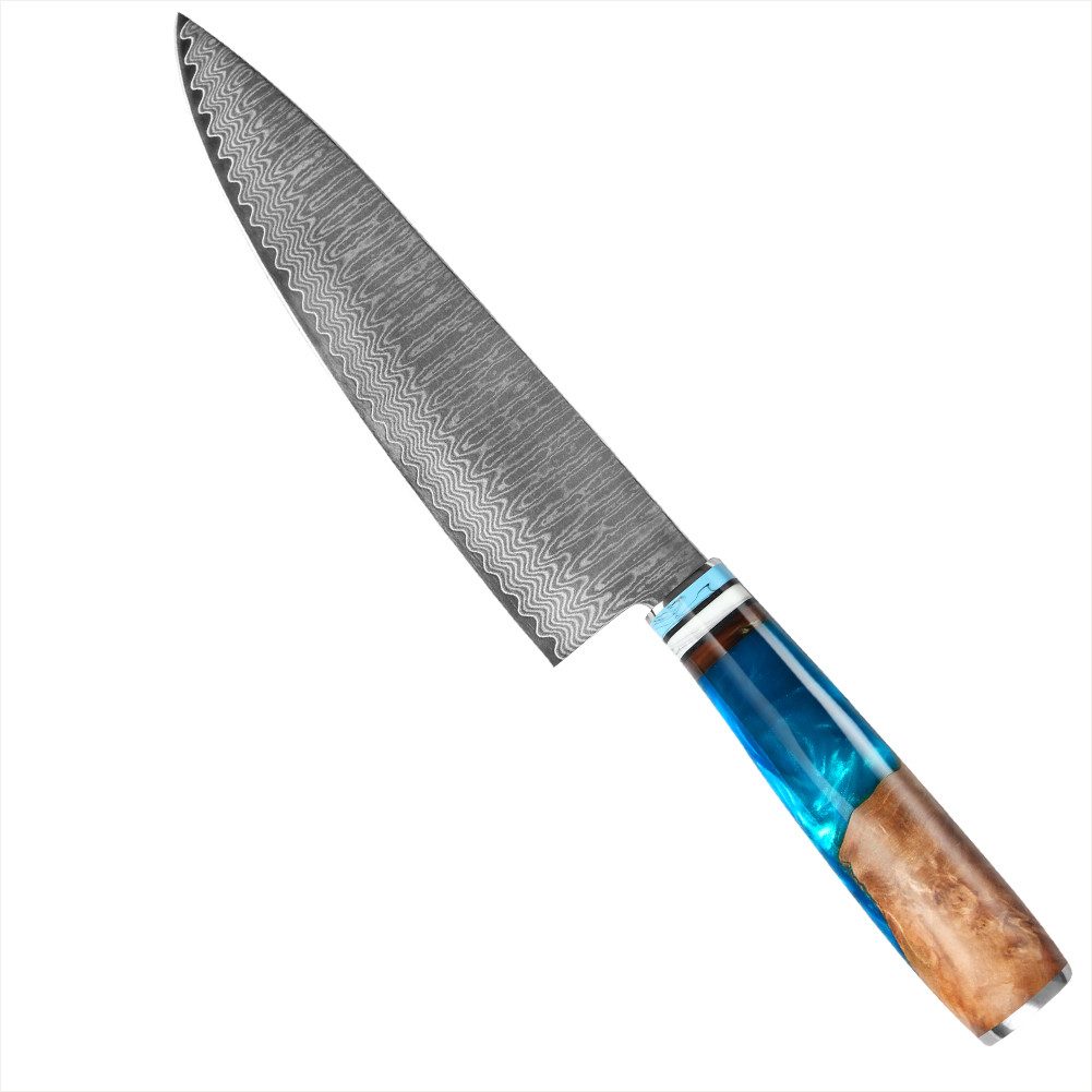 KingLux Damastmesser Damast Küchenmesser 20cm Klinge 67 Schichten Damaststahl