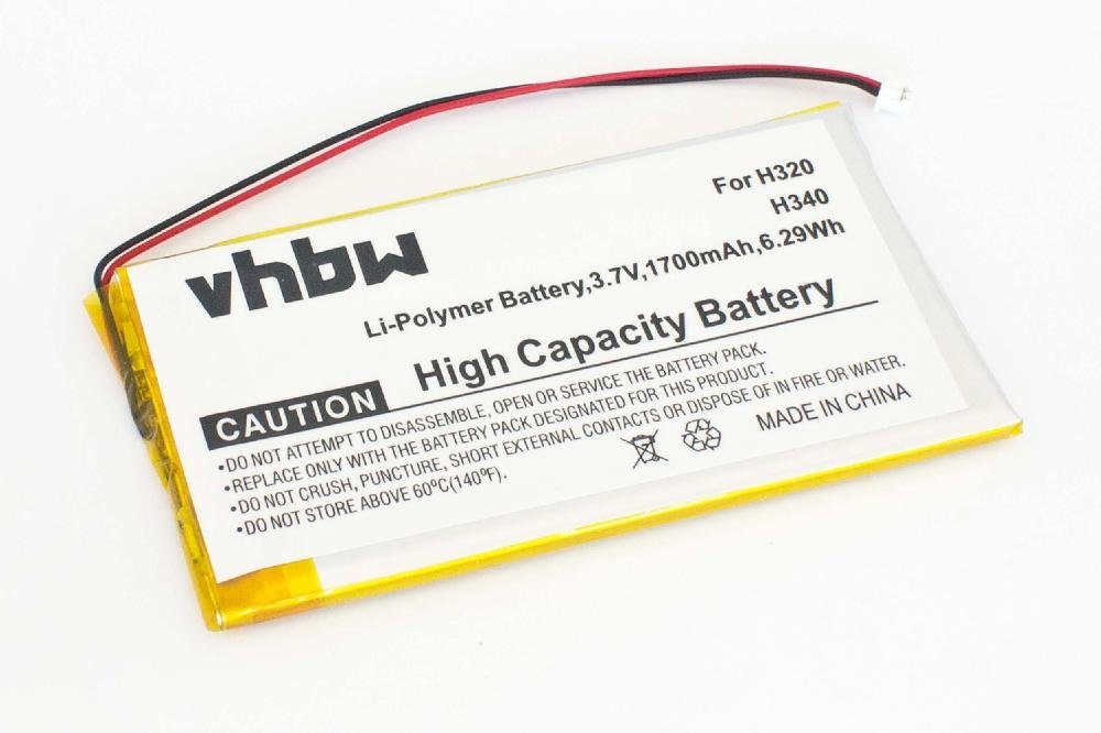 (3,7 mAh V) Ersatz für 1700 Li-Polymer vhbw Akku Iriver für DA2WB18D2