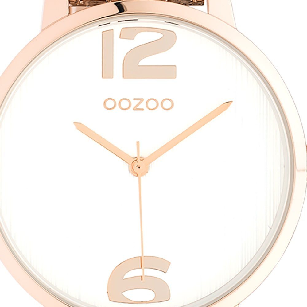 OOZOO Quarzuhr Oozoo (ca. Damen, Unisex roségold Herrenuhr Edelstahlarmband, Armbanduhr Elegant-Style rund, 38mm) Analog