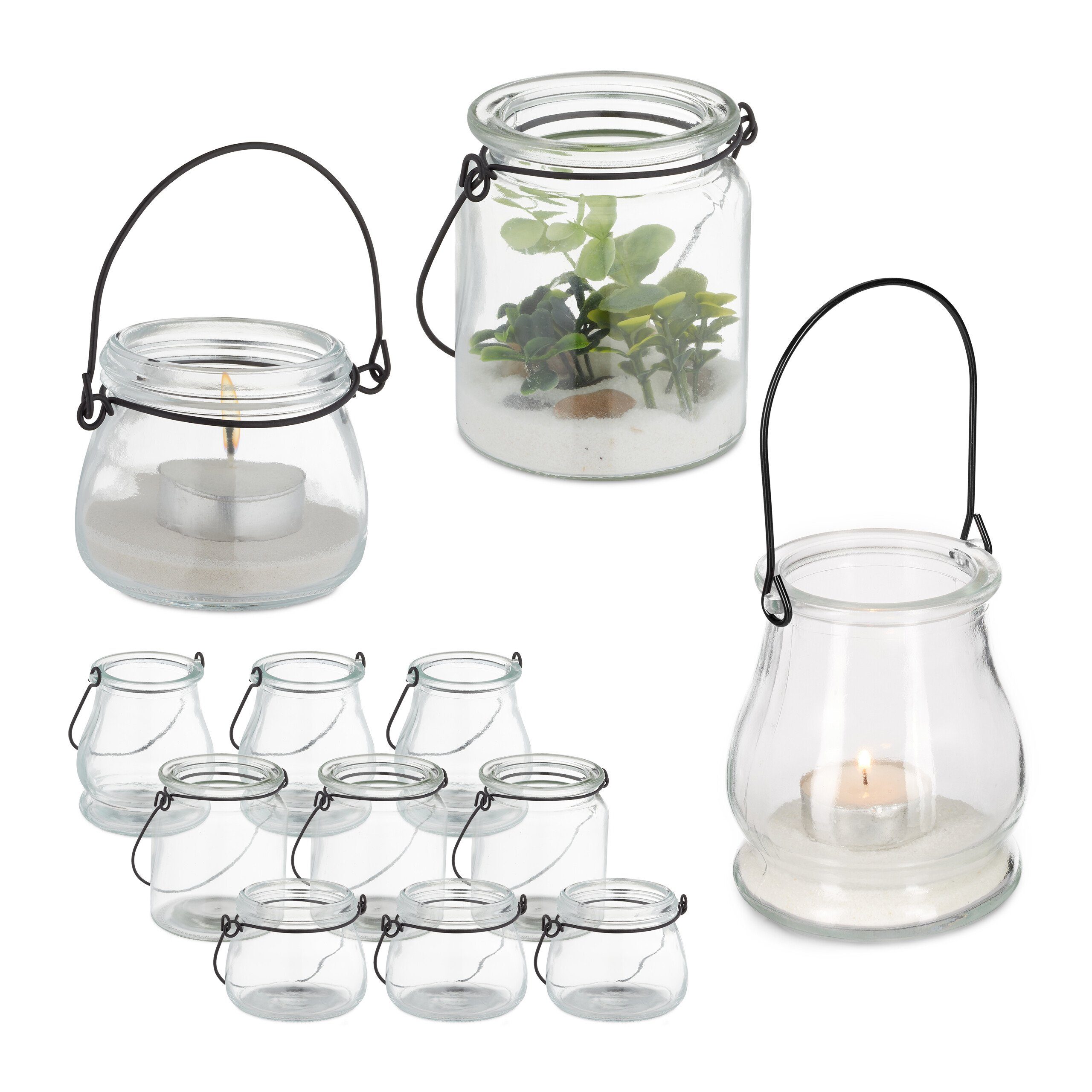 relaxdays Windlicht 12er Set Windlicht Glas günstig online kaufen