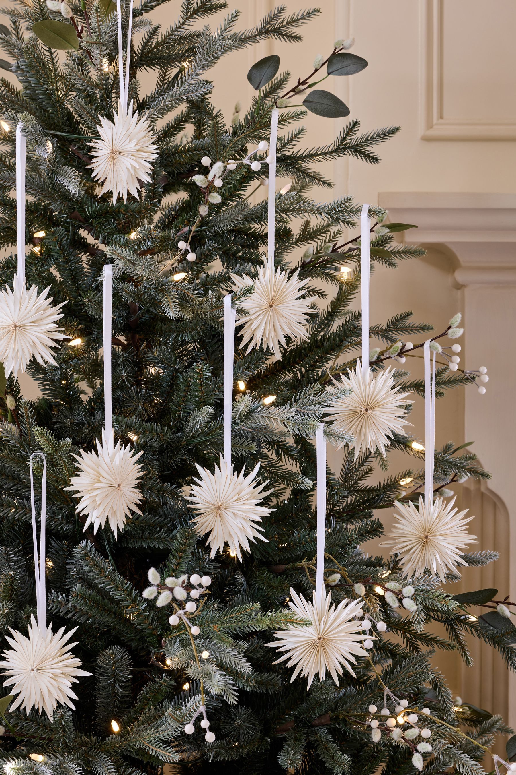 Next Dekokugel Papier-Christbaumkugeln im Sternen-Design, 9er-Set