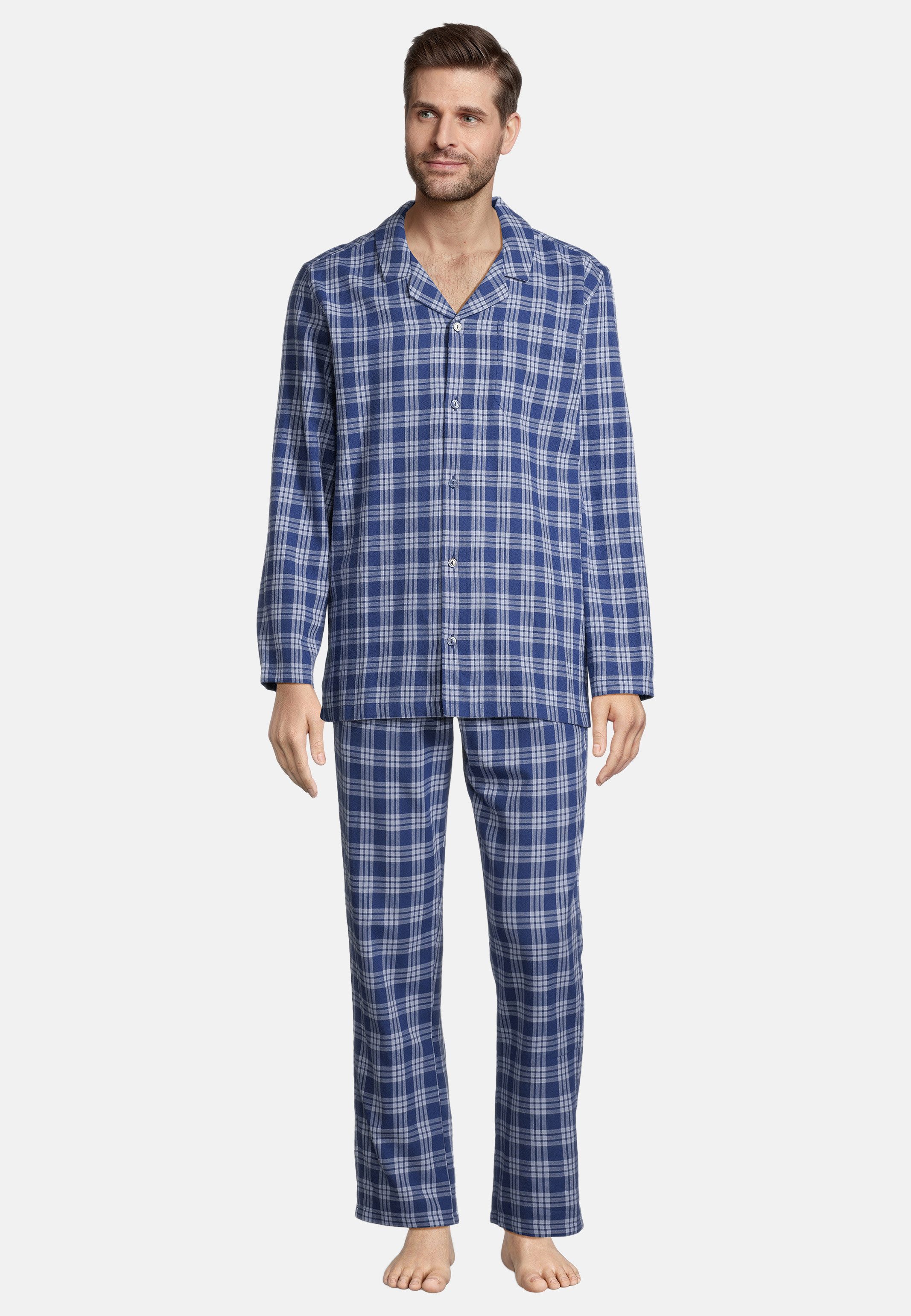 seidensticker Pyjama Flanell (Set, 2 tlg) Schlafanzug - Baumwolle - Atmungs günstig online kaufen