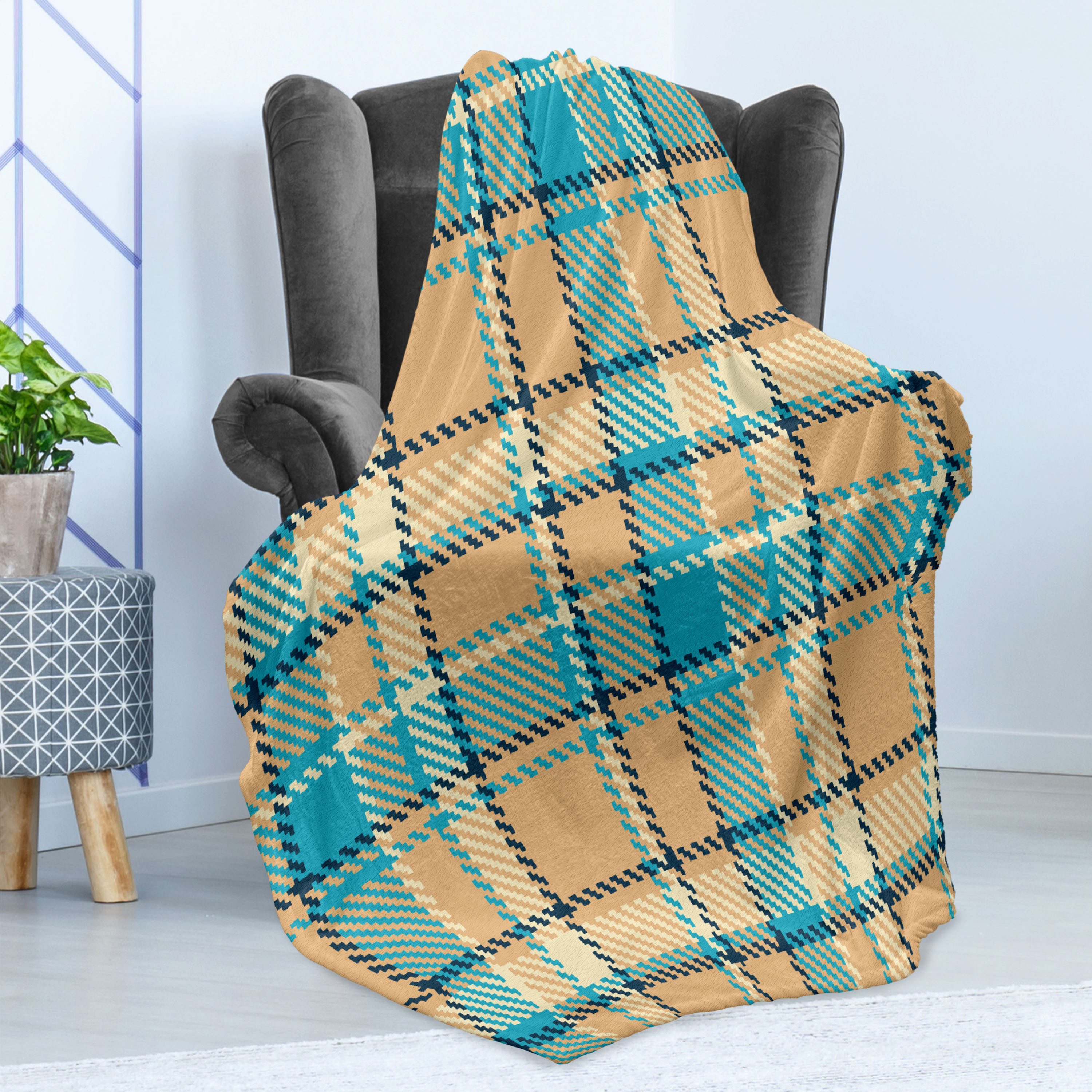 Wohndecke Gemütlicher Plüsch für den Innen- und Außenbereich, Abakuhaus, Kariert Old Celtic Mode