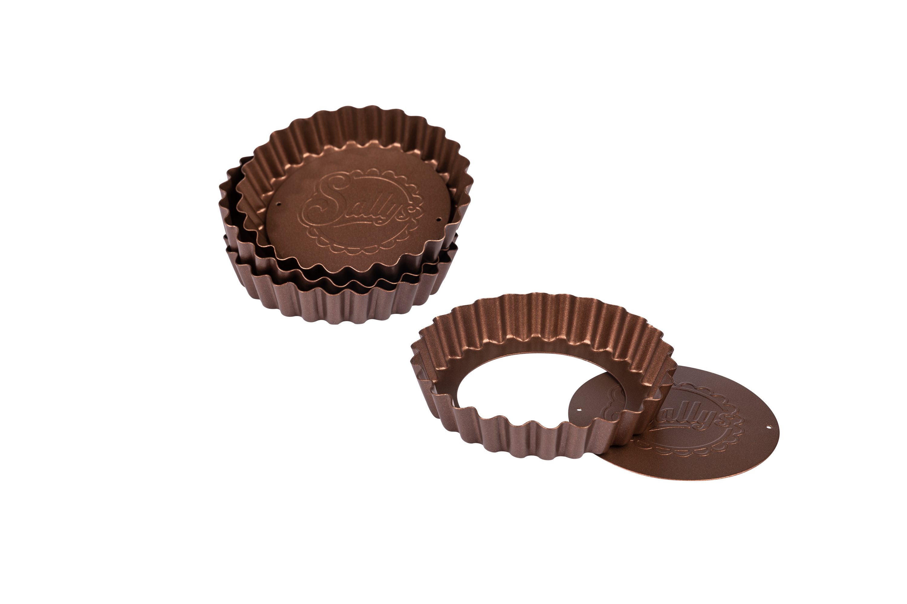 Sallys Tarteform Mini - 4er Set, mit Hebeboden