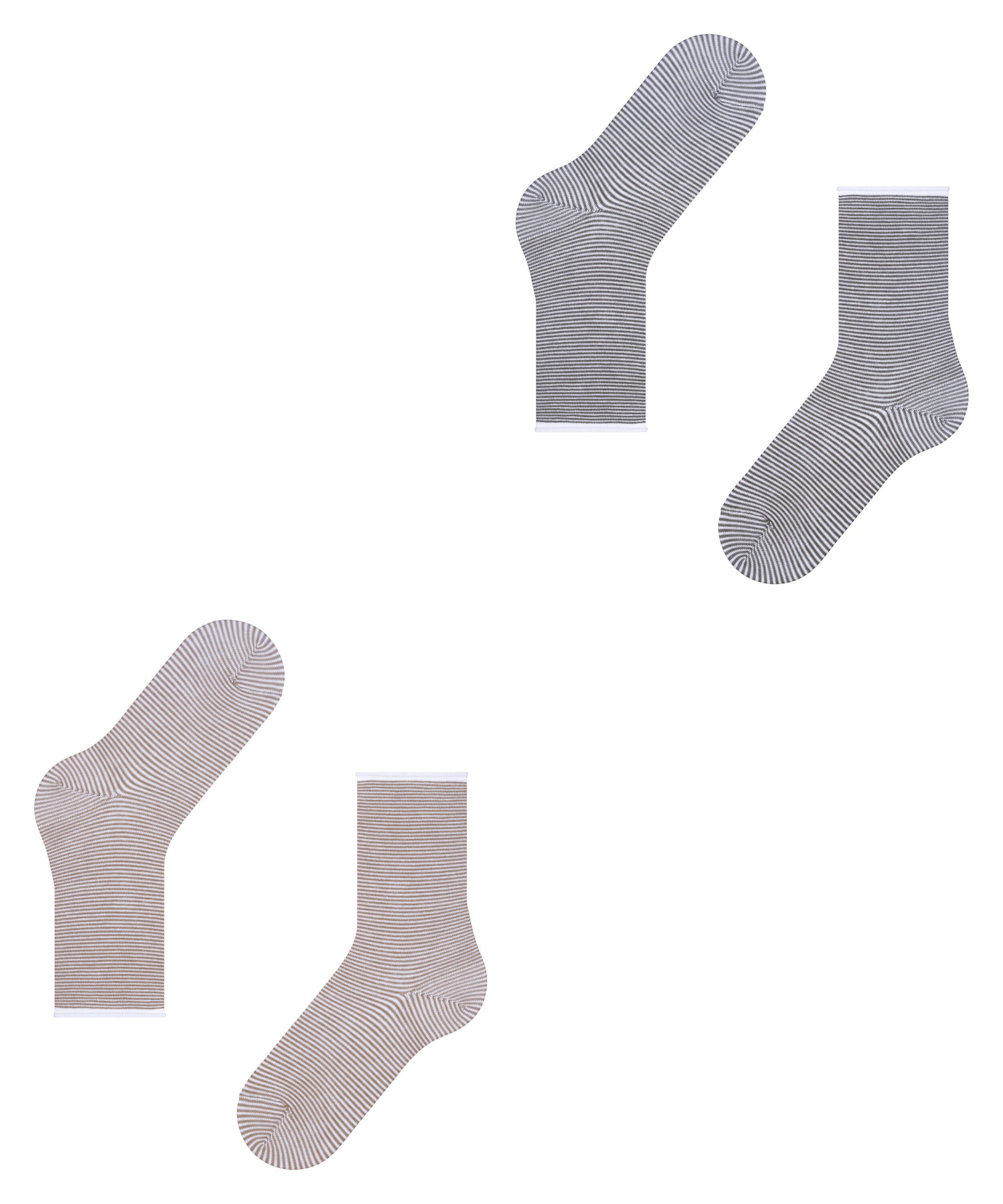 (2-Paar) (0080) Allover Stripe sortiment Esprit 2-Pack Socken
