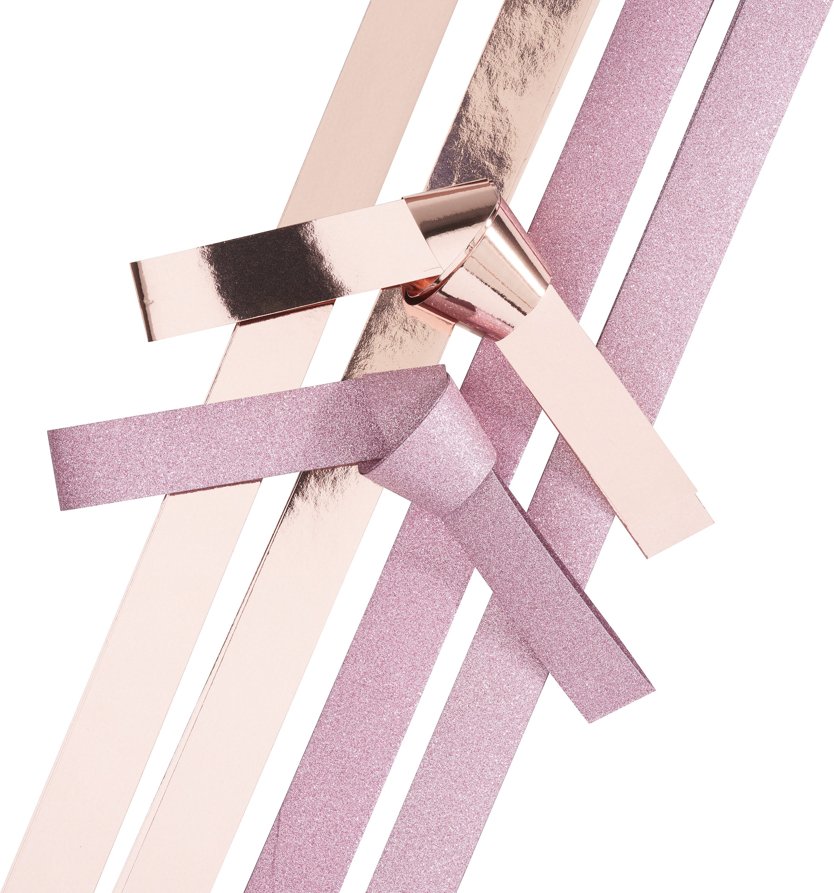 Gebrüder Bertels Papiersterne Papierstreifen Rosa Glitter, 15mm, 48 Streifen