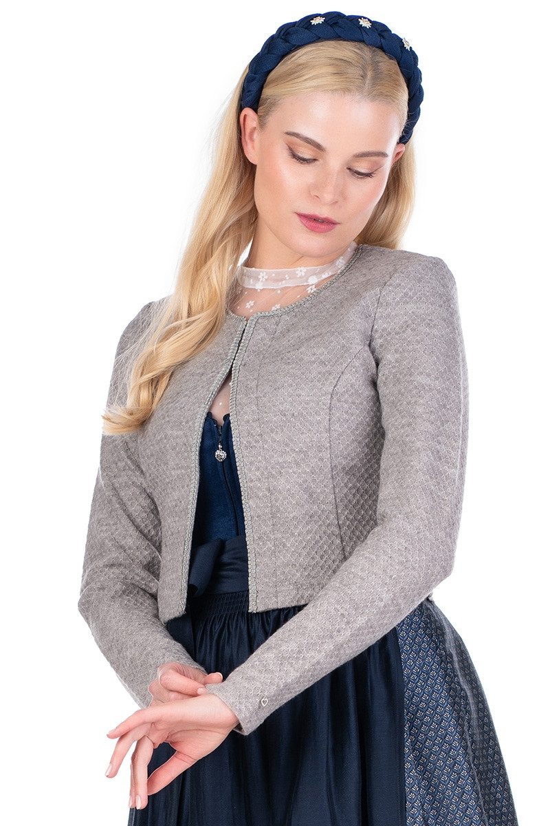 Spieth & Wensky Trachtenstrickjacke Strickbolero Damen - FILSEN - grau