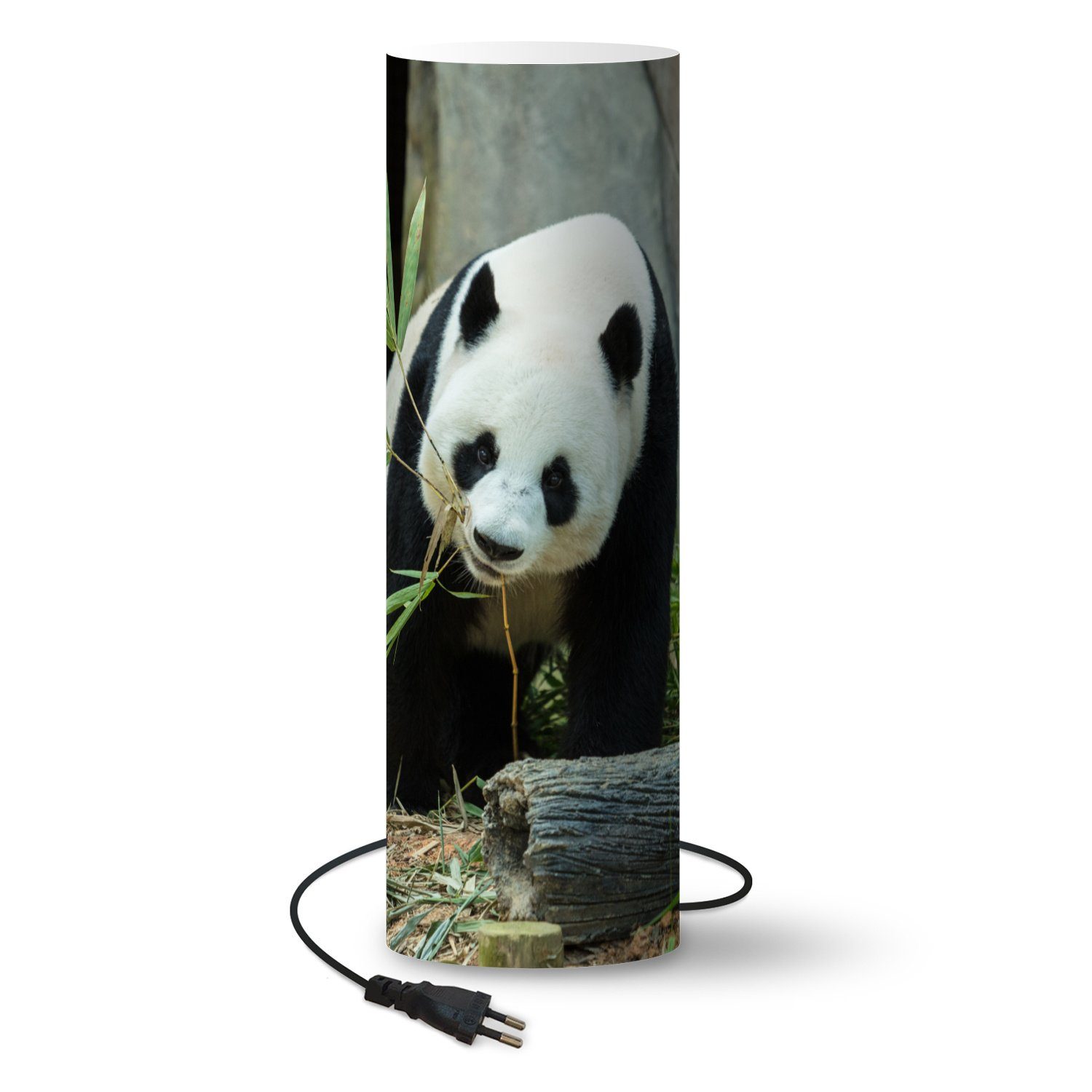 MuchoWow Tischleuchte »Panda - Baumstamm - Höhle«, LED wechselbar,  Tischlampe Tischleuchte Kinderzimmer Büro Stehlampen Stehleuchte LED