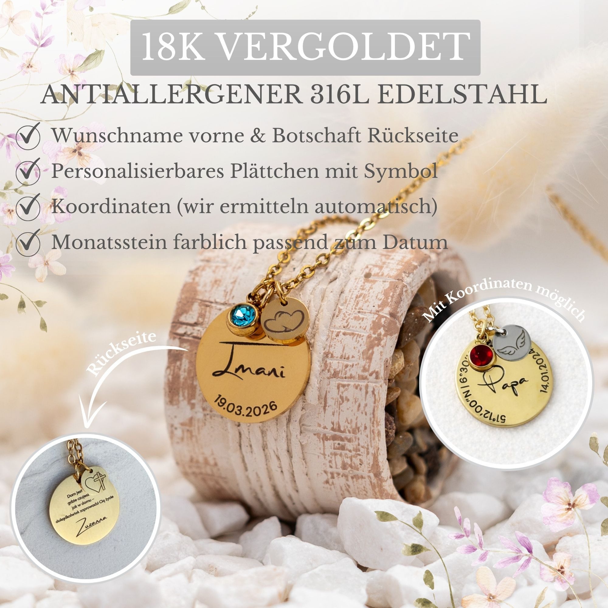 BS Schmuckdesign Kette mit Anhänger mit Gravur Damen Halskette mit Gravur G günstig online kaufen
