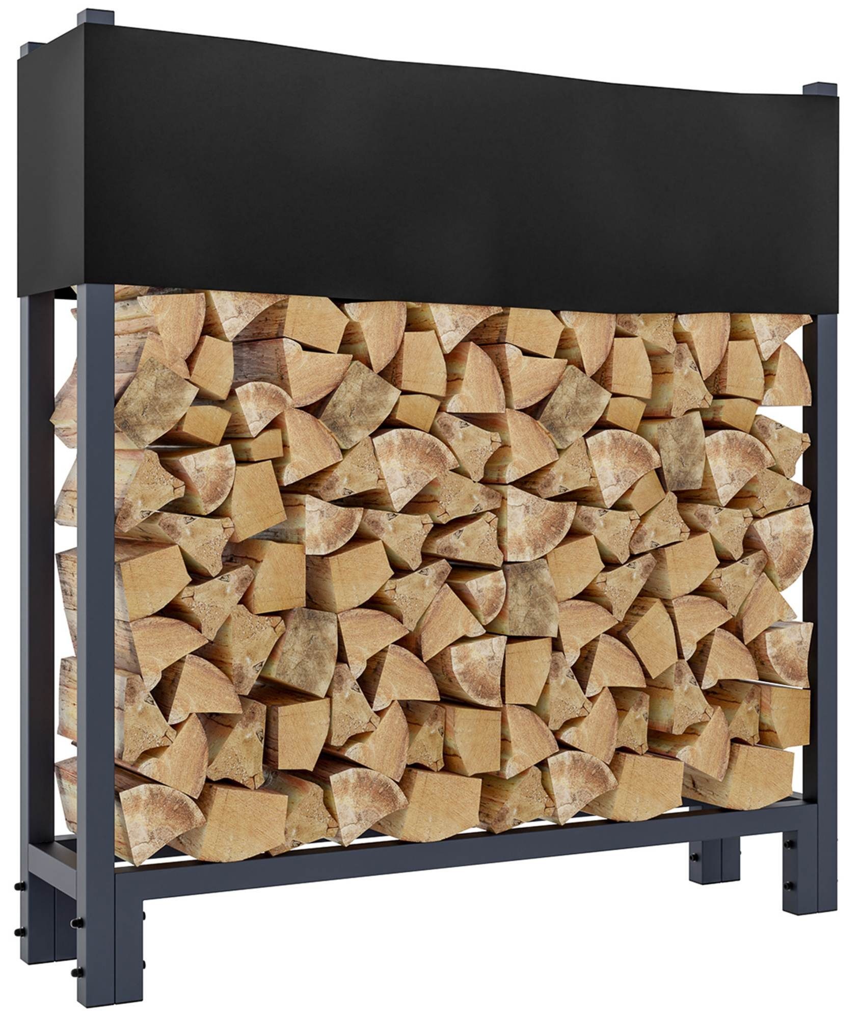 CLP Kaminholzregal Martin, BxTxH:110x25x115 cm, (1er), aus beschichtetem Stahl, mit Abdeckhaube