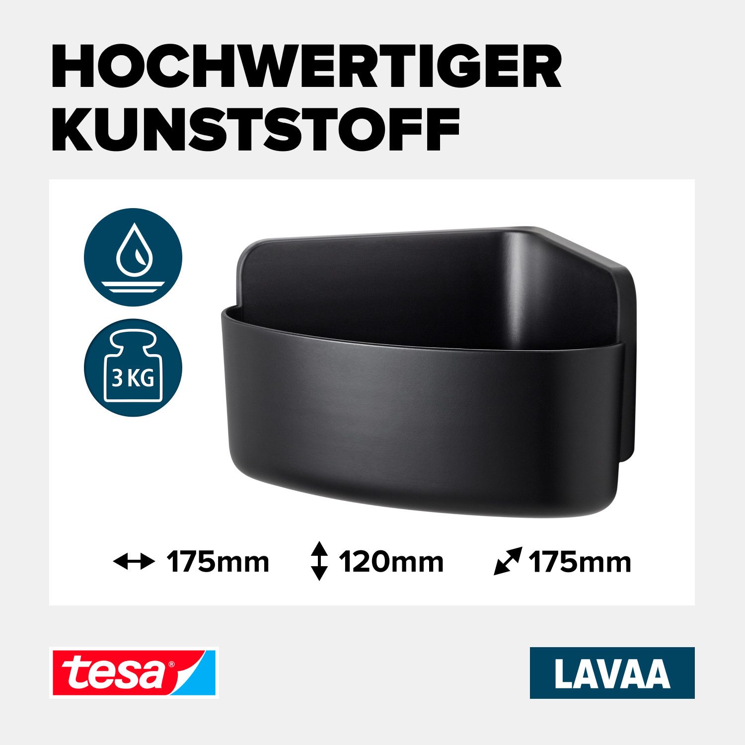 tesa Duschablage LAVAA Eck-Duschkorb klein inkl. tesa Powerstrips Waterproo günstig online kaufen