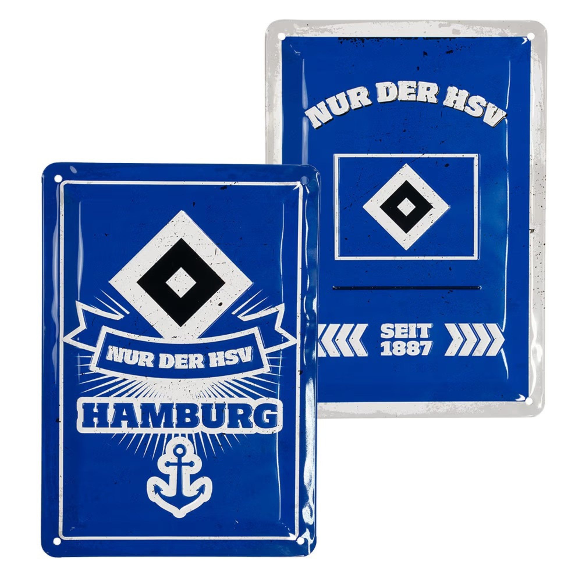 HSV Wanddekoobjekt HSV Blechschild 2er Set "Hamburger SV"
