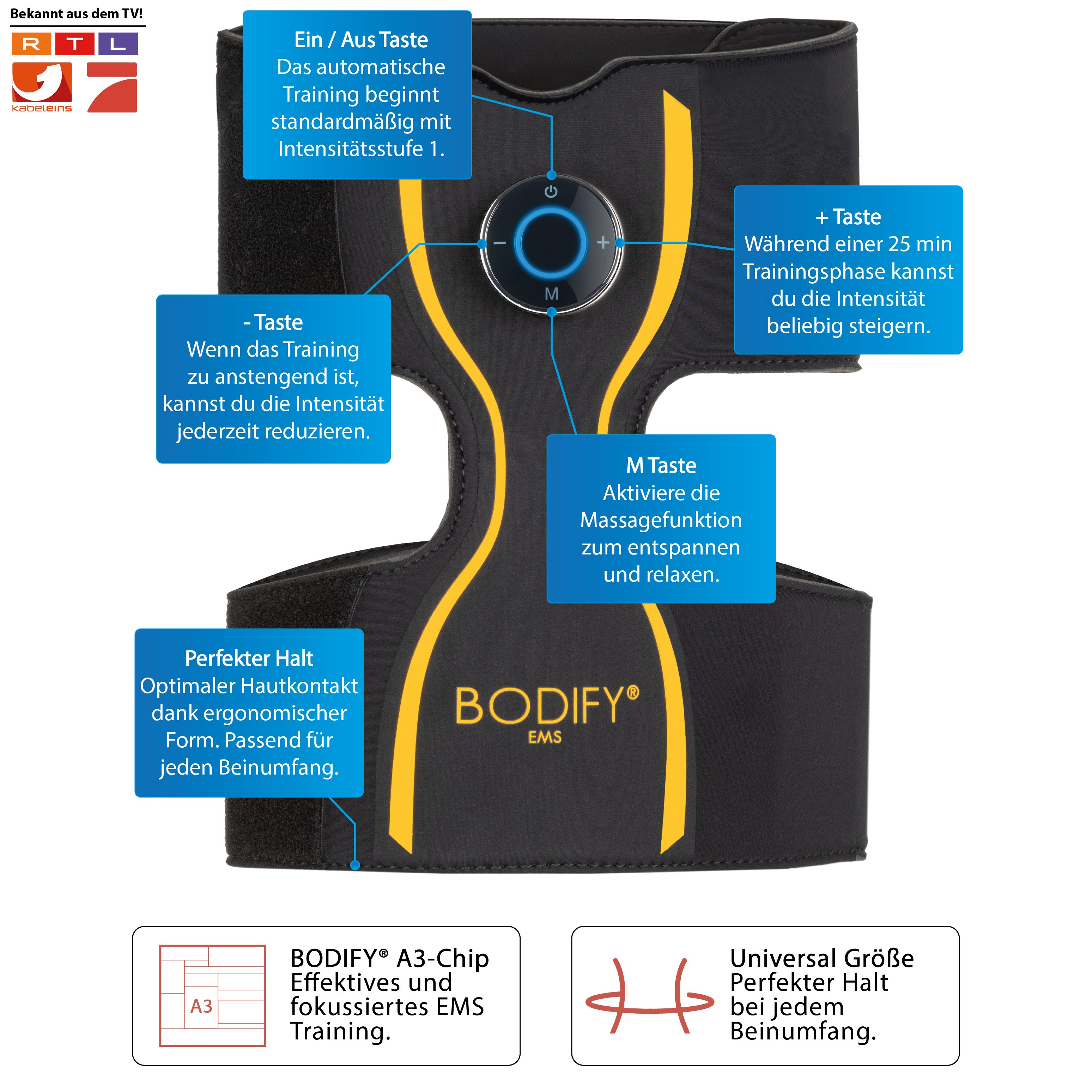 BODIFY EMS-Gerät EMS Beintrainer Pro - Gezielte Stimulation der Beinmuskulatur