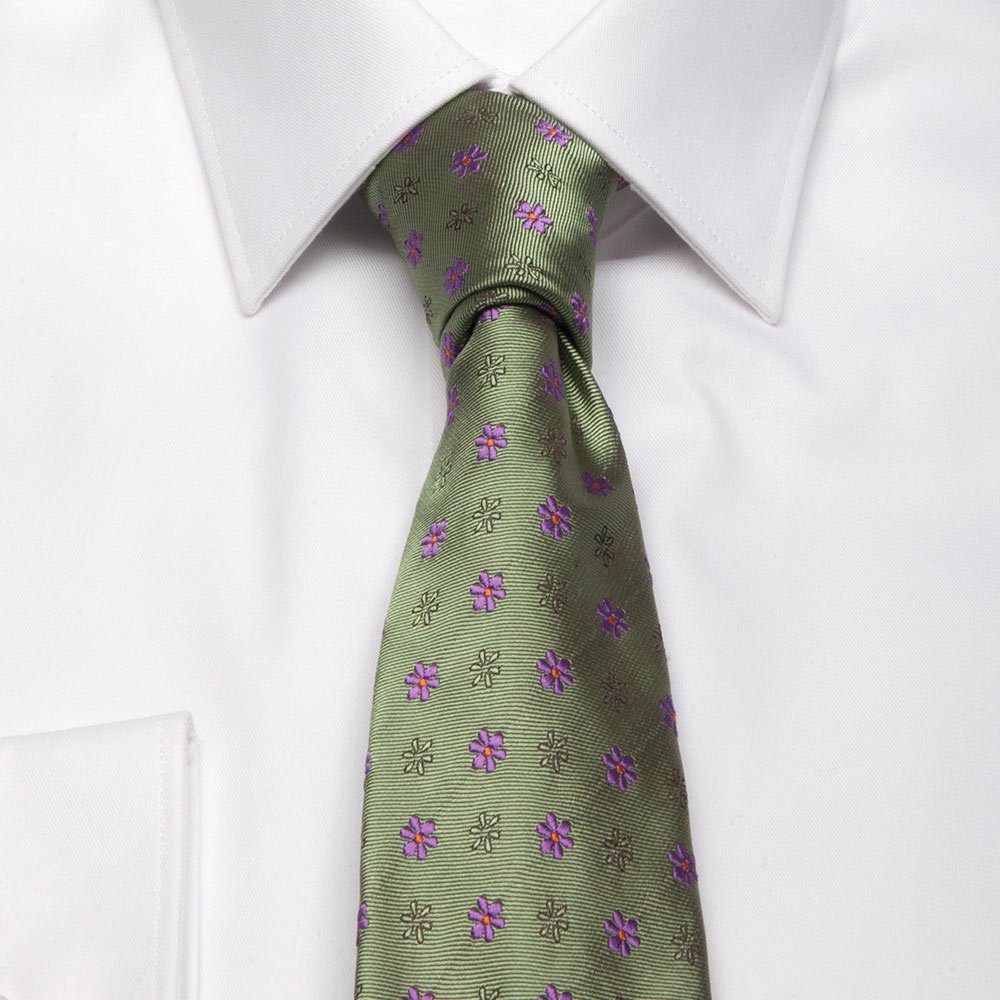 BGENTS Krawatte Seiden-Jacquard Krawatte mit Blüten-Muster Breit (8 cm)