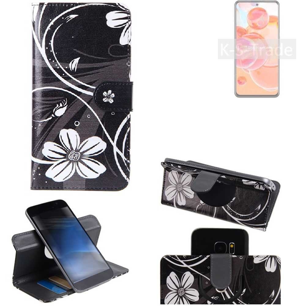 K-S-Trade Handyhülle für ZTE Blade V40 Pro, Schutzhülle Handyhülle Hülle 360° Wallet Case ''Flowers''